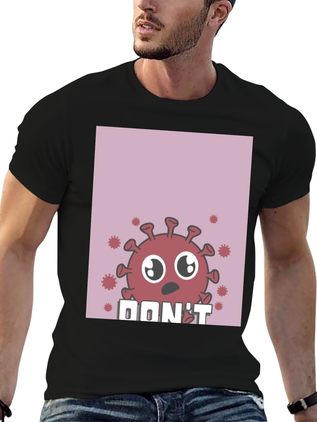 Cartoon Virus Graphic T-Shirt