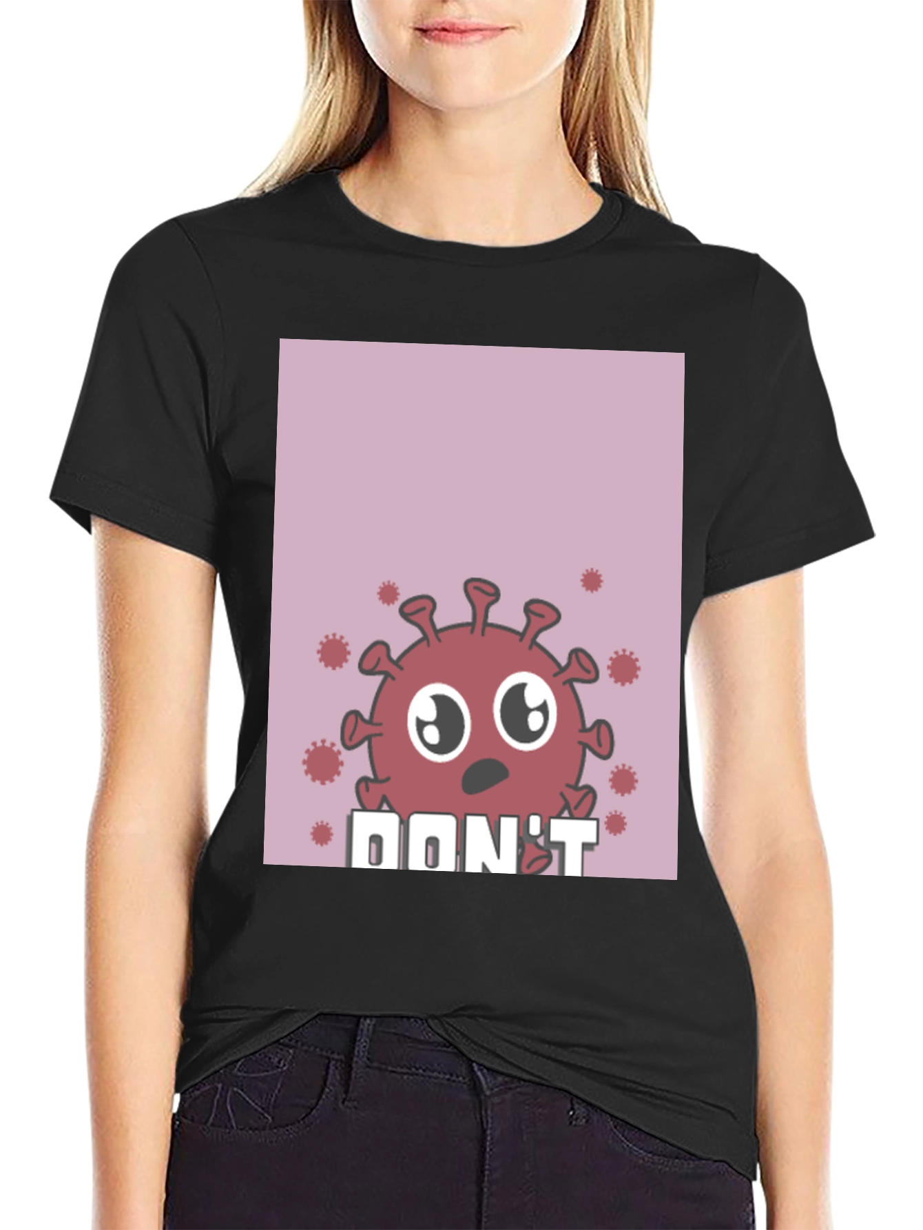 Cartoon Virus Graphic T-Shirt