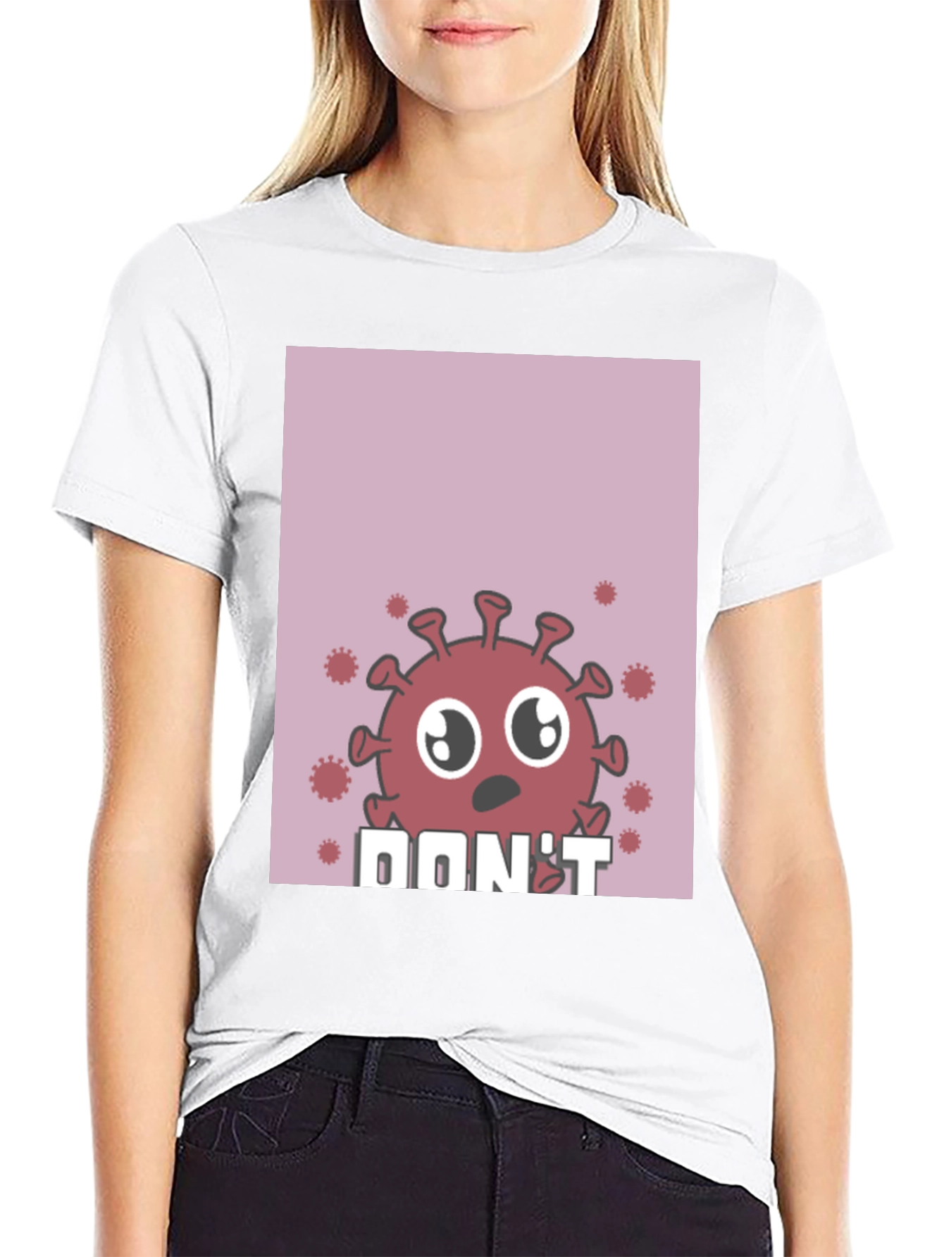 Cartoon Virus Graphic T-Shirt