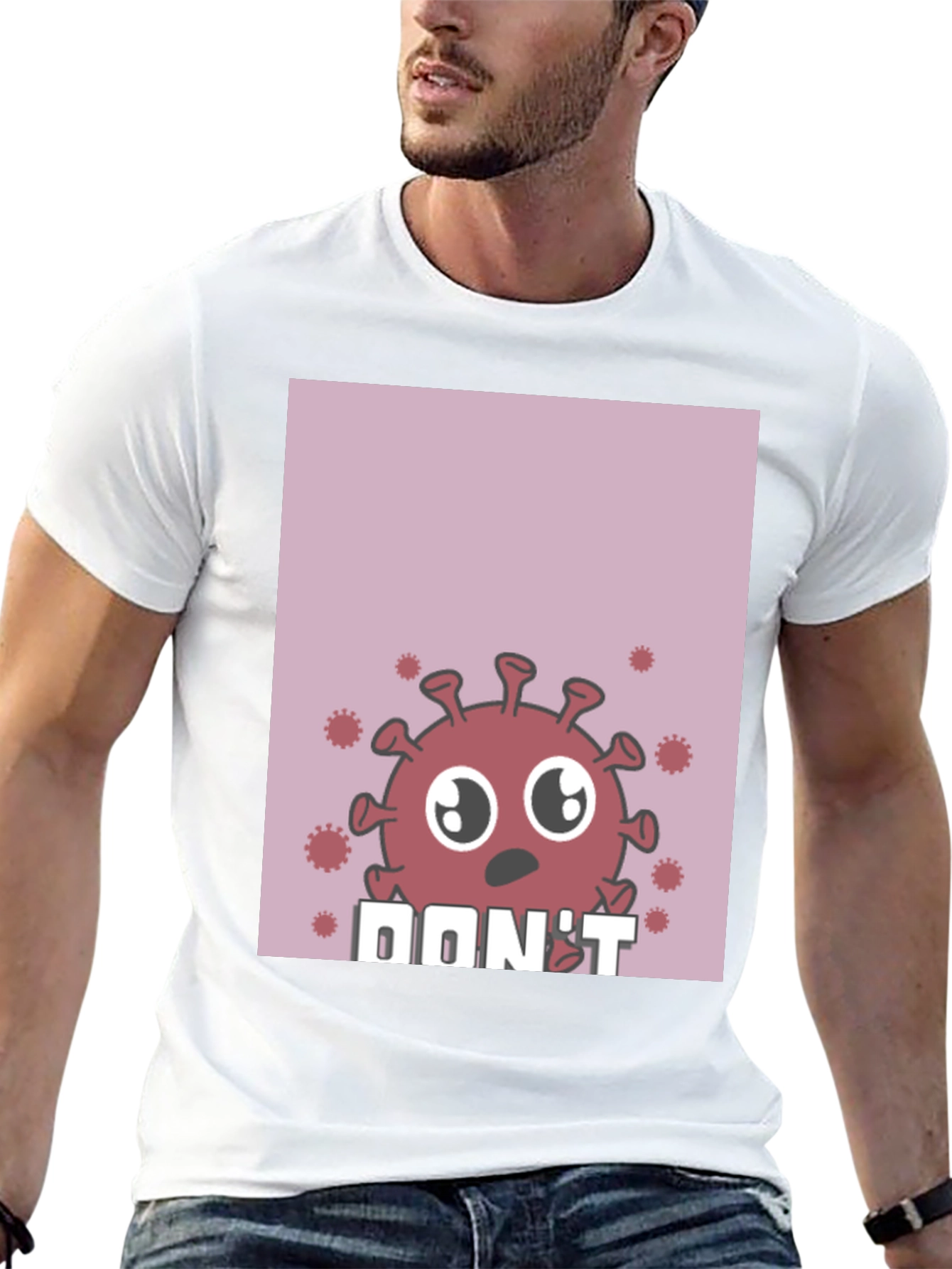 Cartoon Virus Graphic T-Shirt