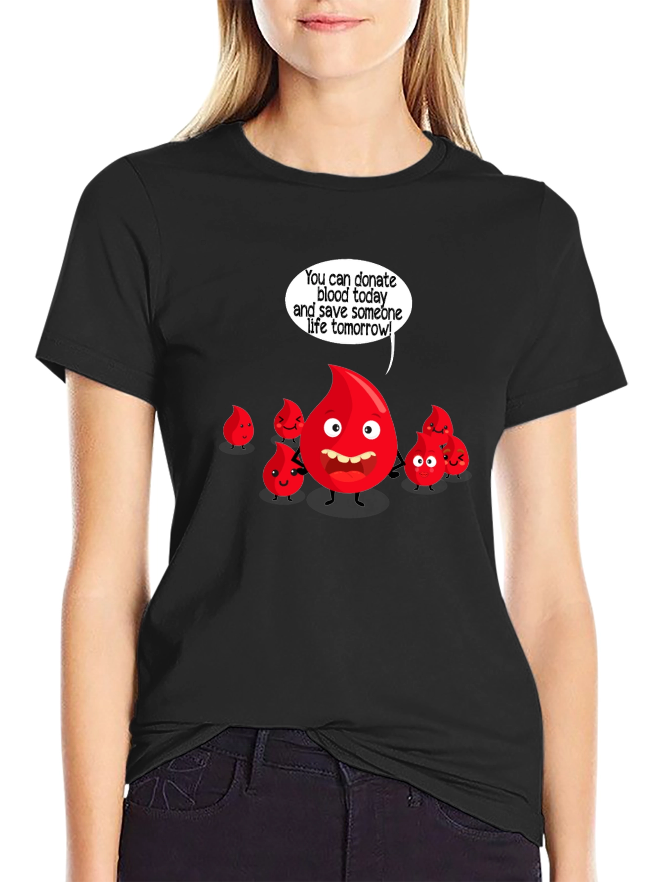 Donate Blood Cartoon Graphic Tee
