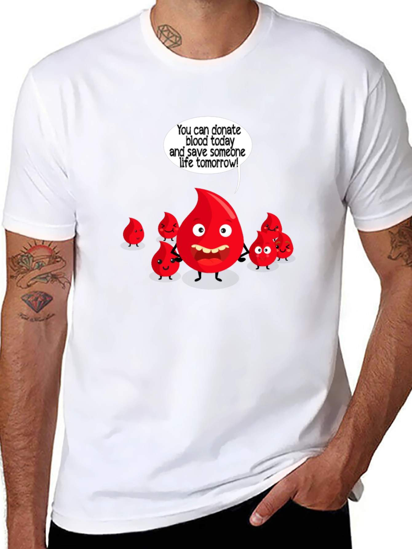 Donate Blood Cartoon Graphic Tee