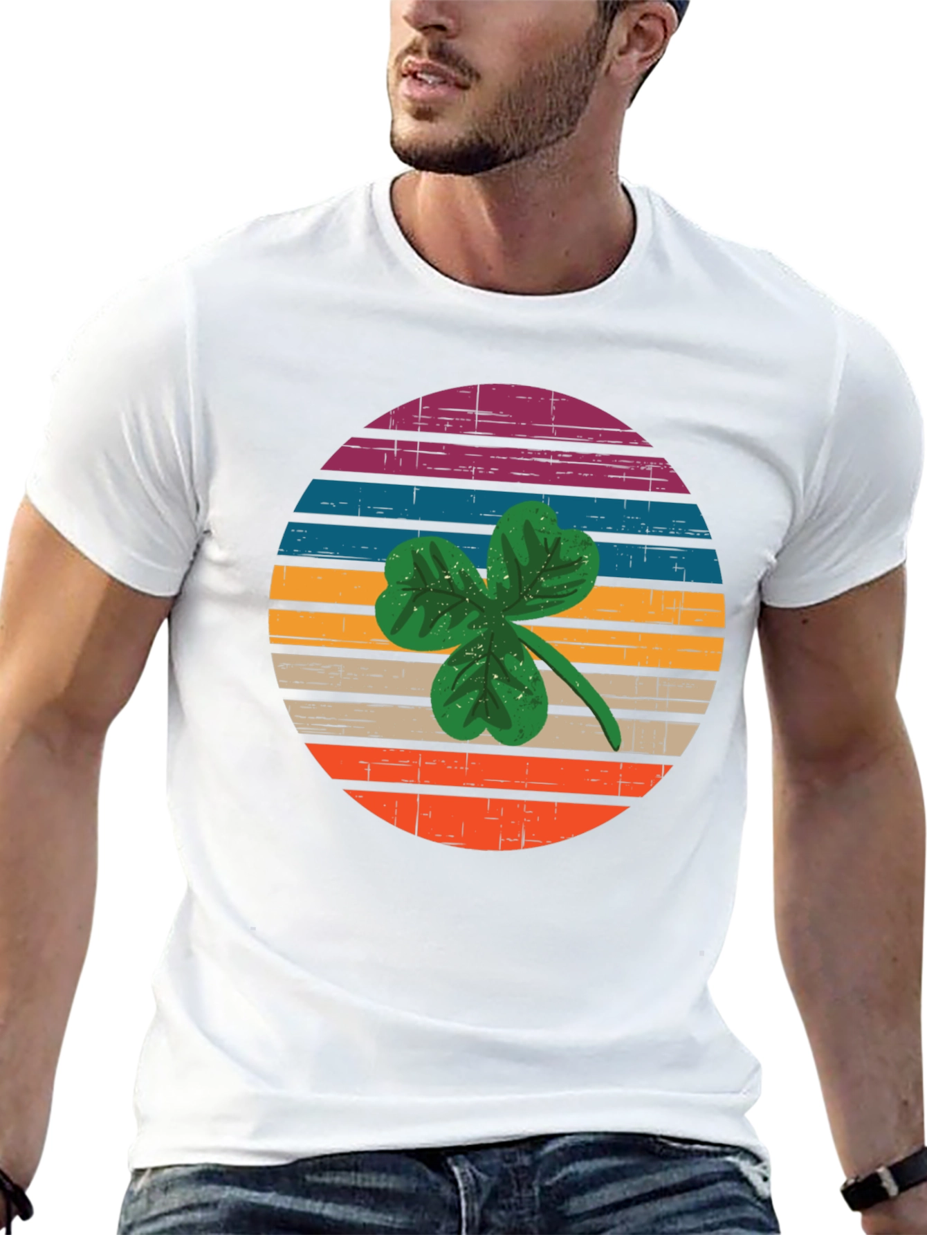 Retro Shamrock Graphic T-Shirt