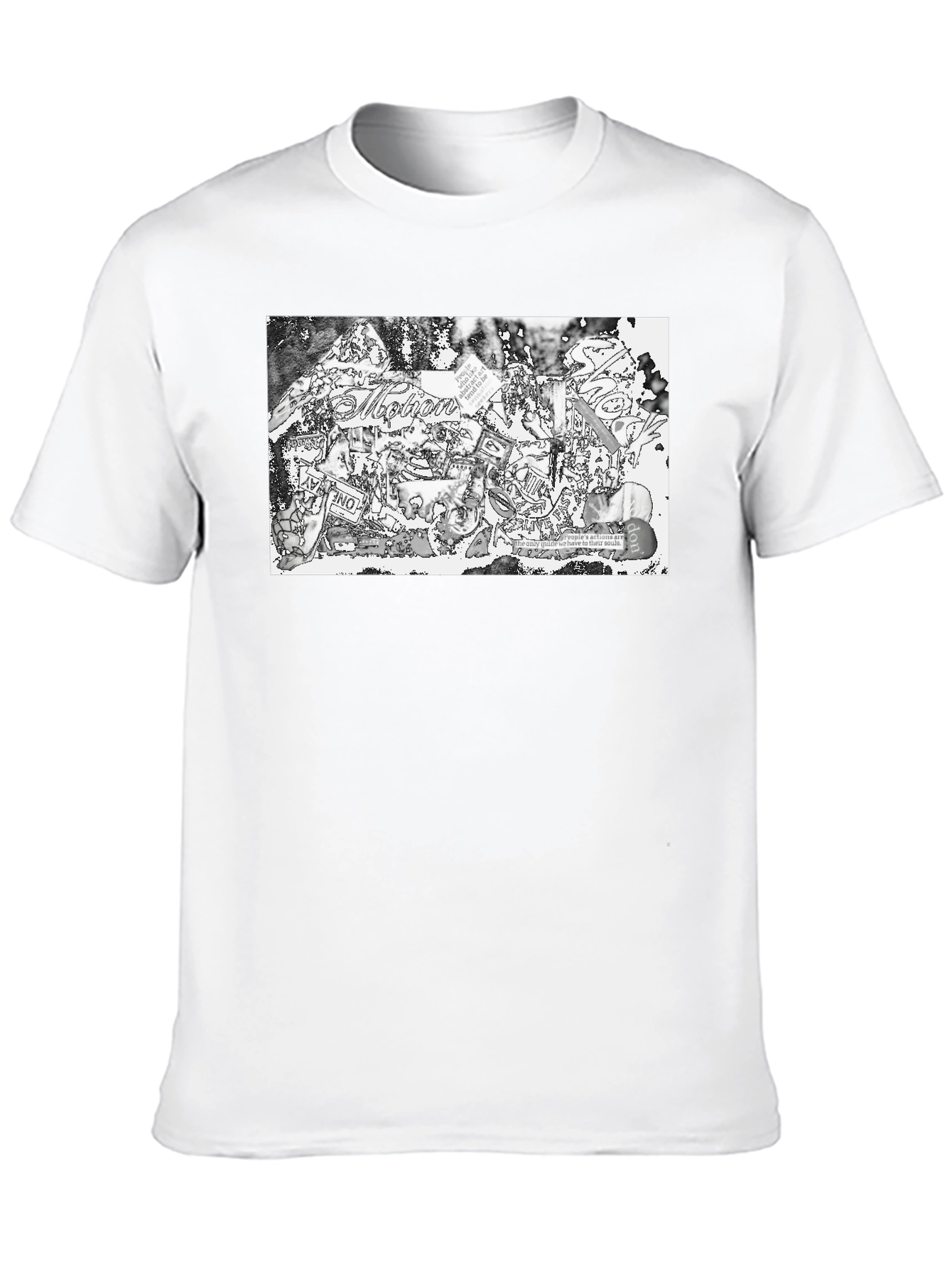 Abstract Collage Print Black Tee