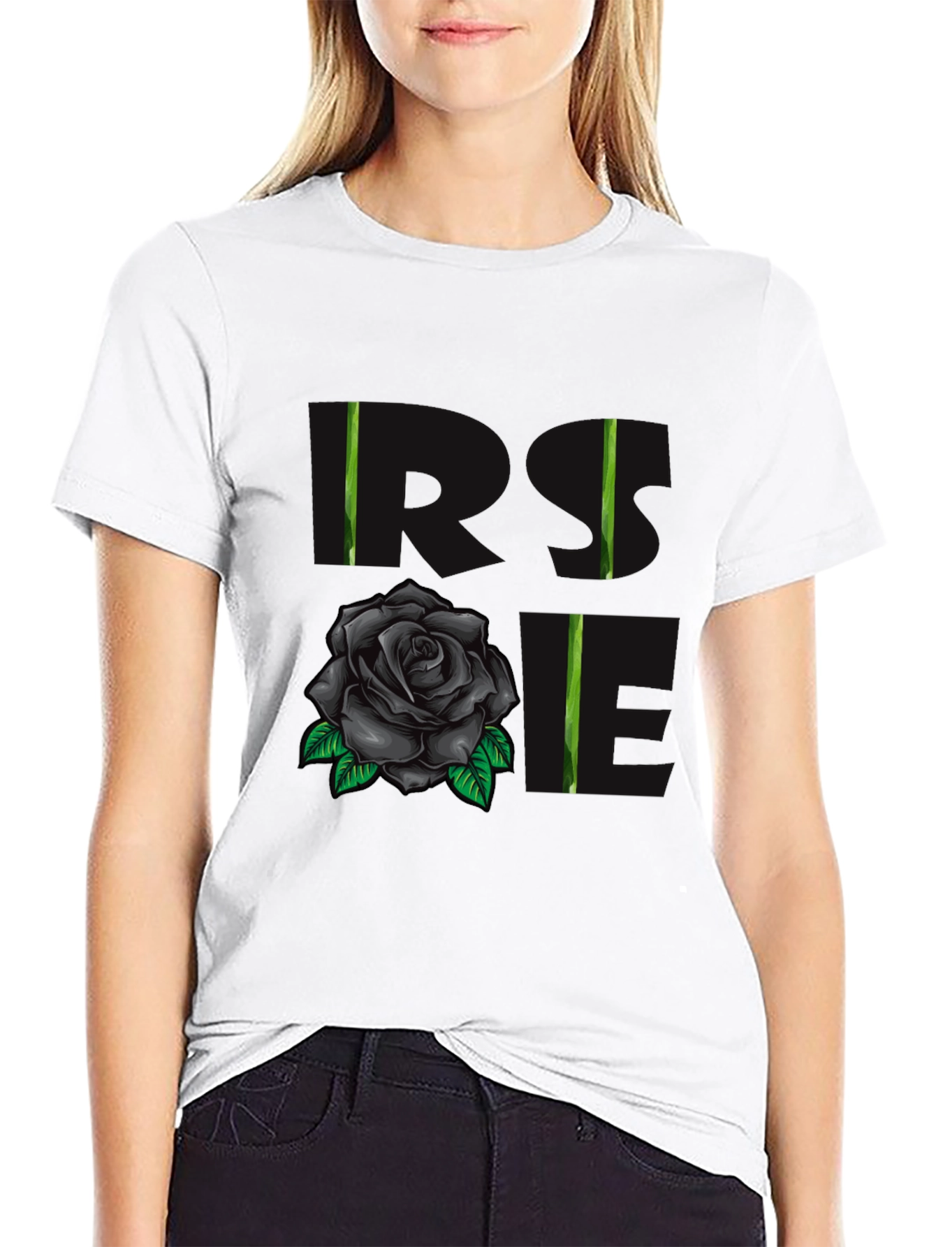 Rose Love Graphic T-Shirt - Black
