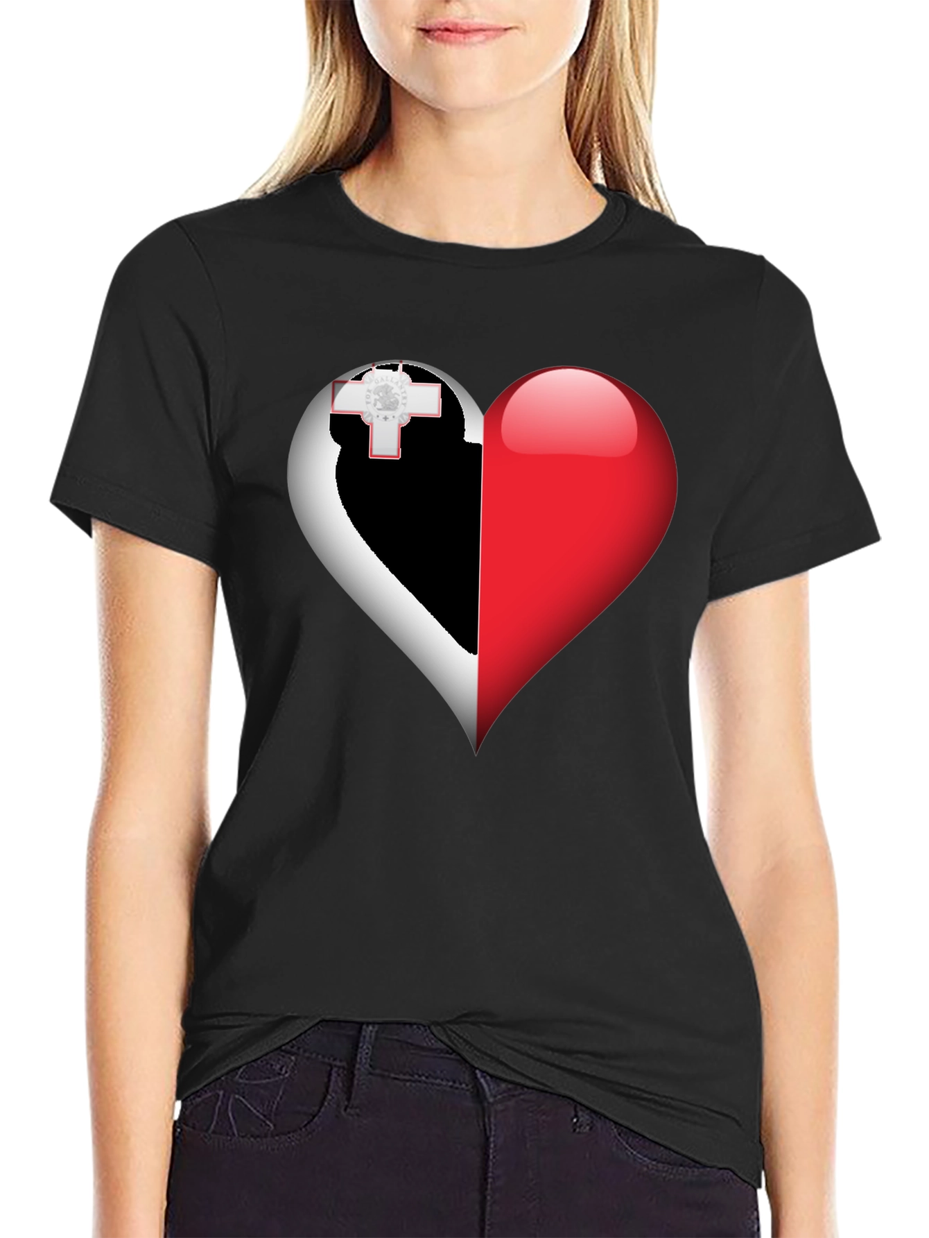 Malta Flag Heart T-Shirt - Show Your Love!