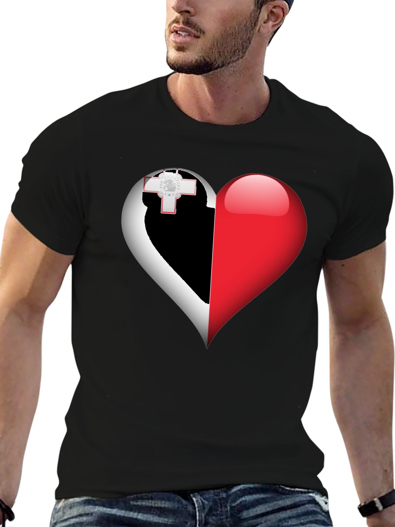 Malta Flag Heart T-Shirt - Show Your Love!