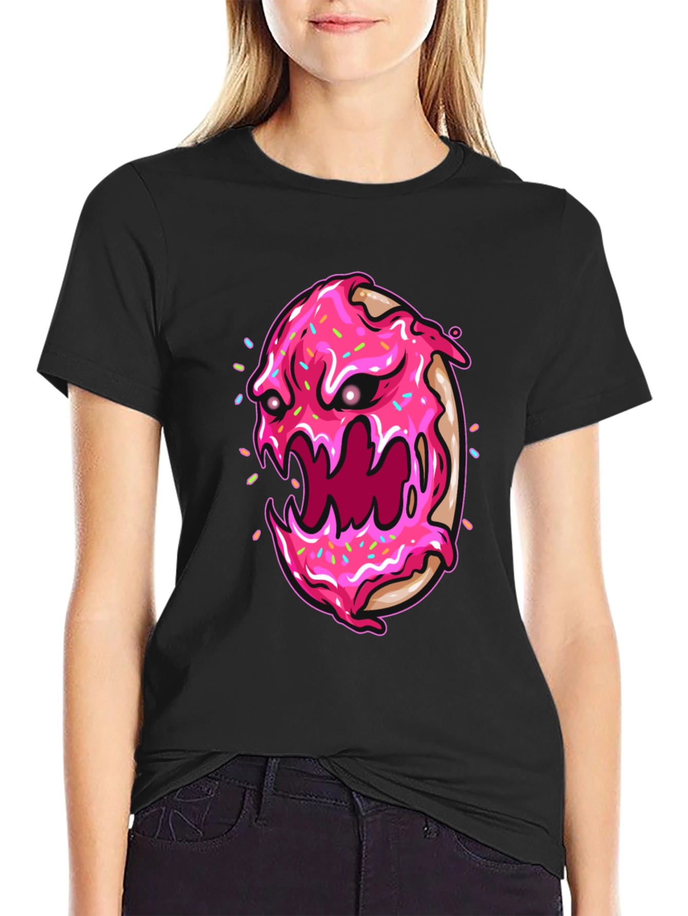 Monster Donut Graphic Tee - Black T-Shirt