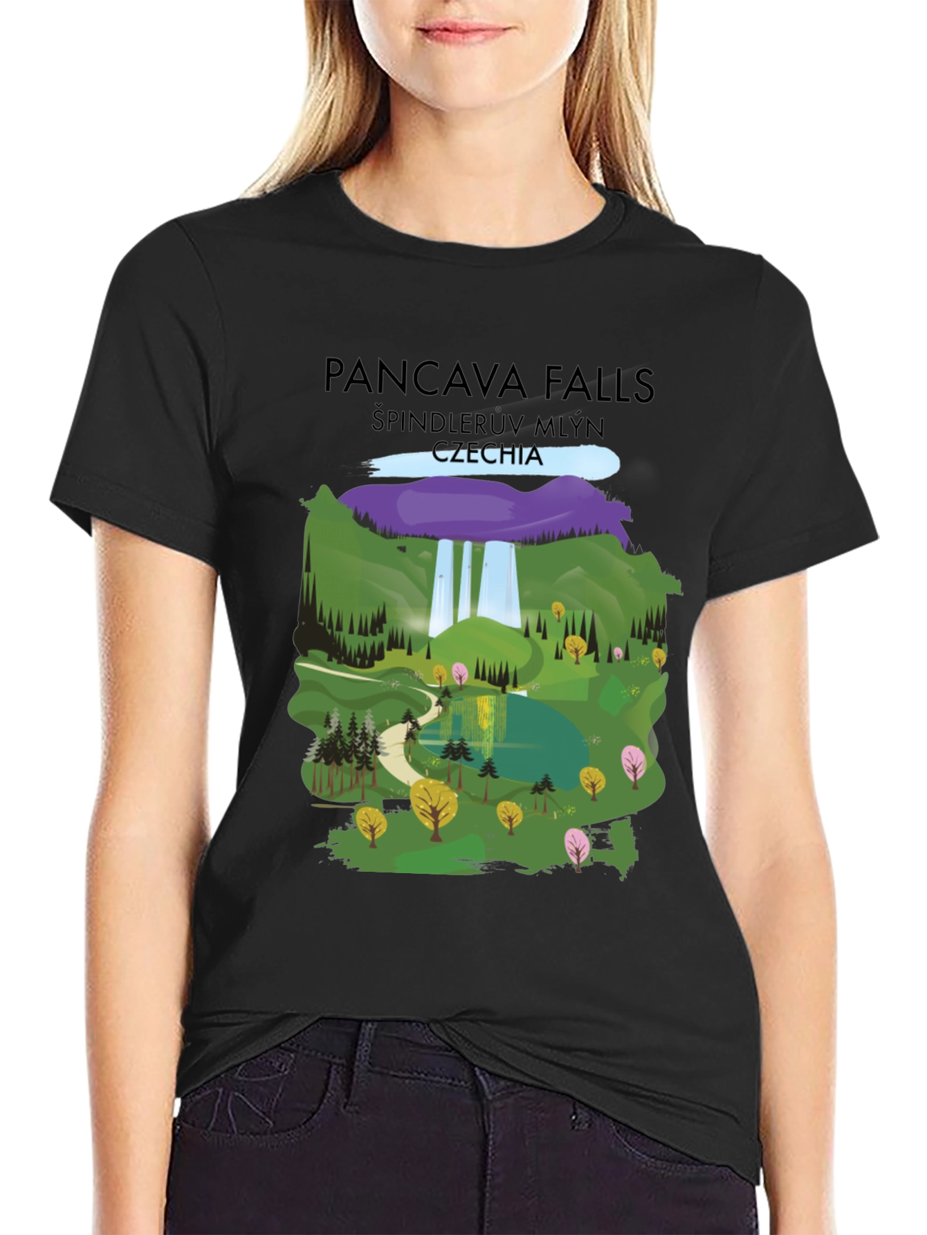 Pancava Falls Czechia Graphic T-Shirt