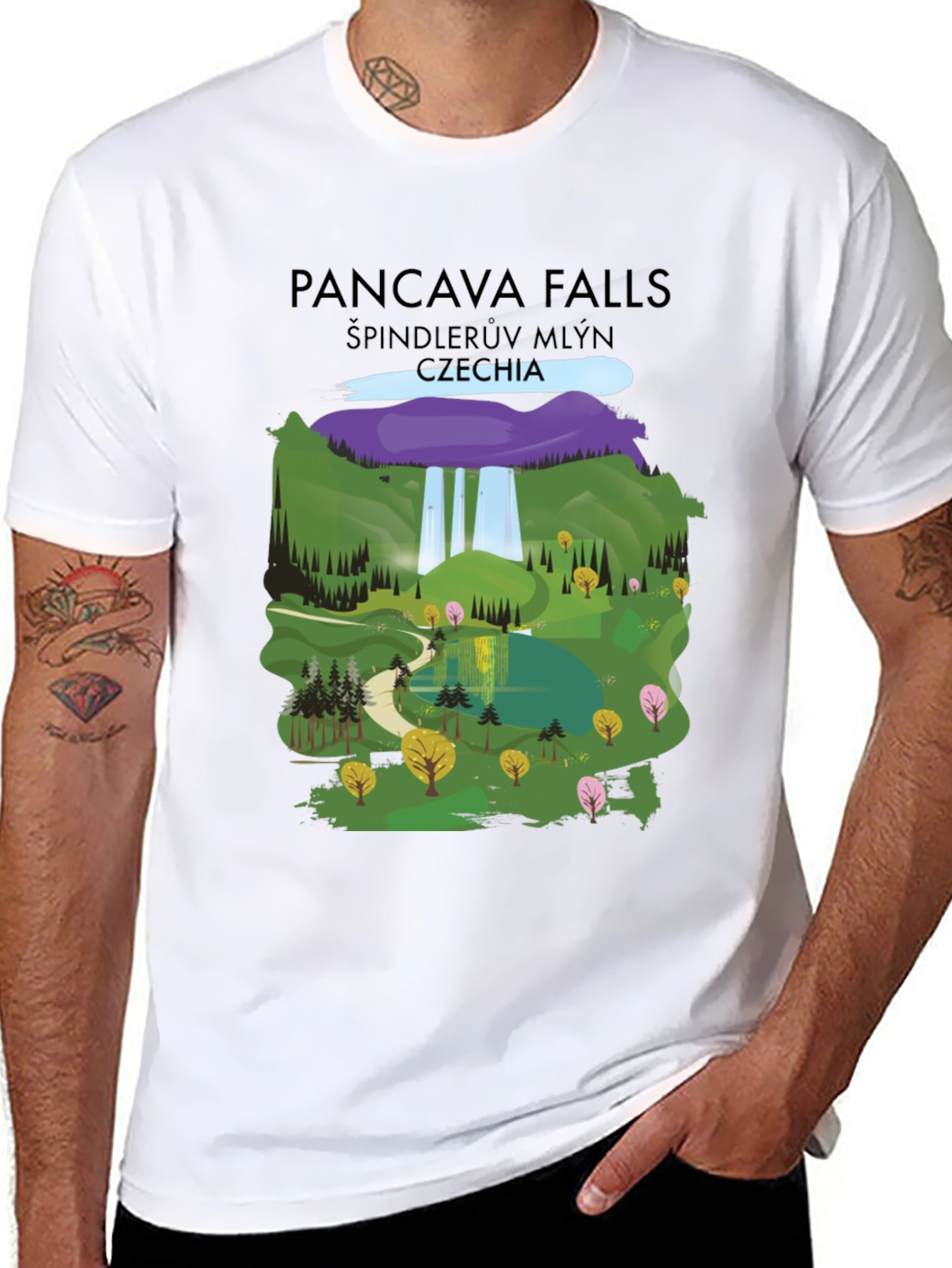 Pancava Falls Czechia Graphic T-Shirt