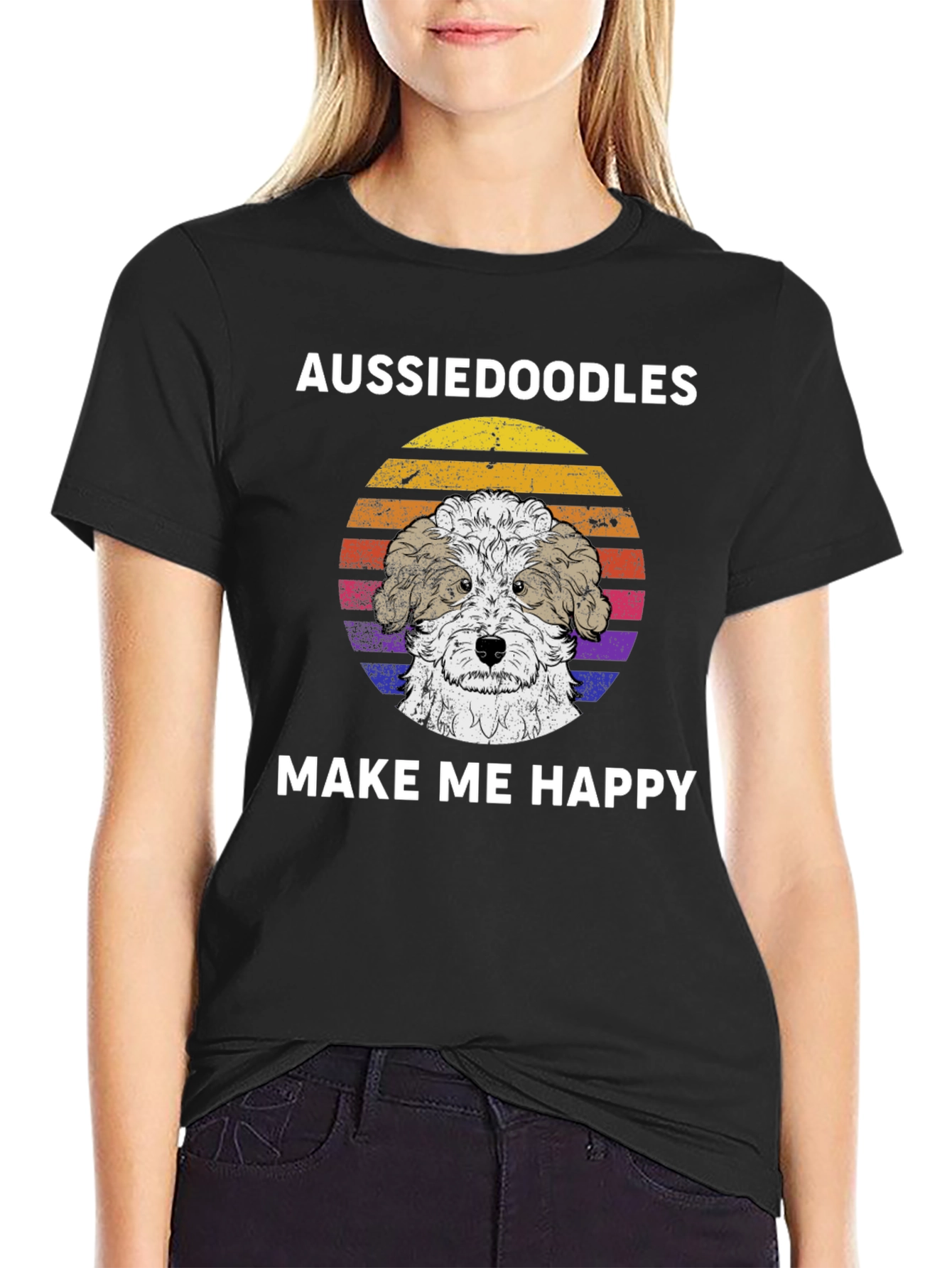 Aussiedoodles Make Me Happy Graphic T-Shirt