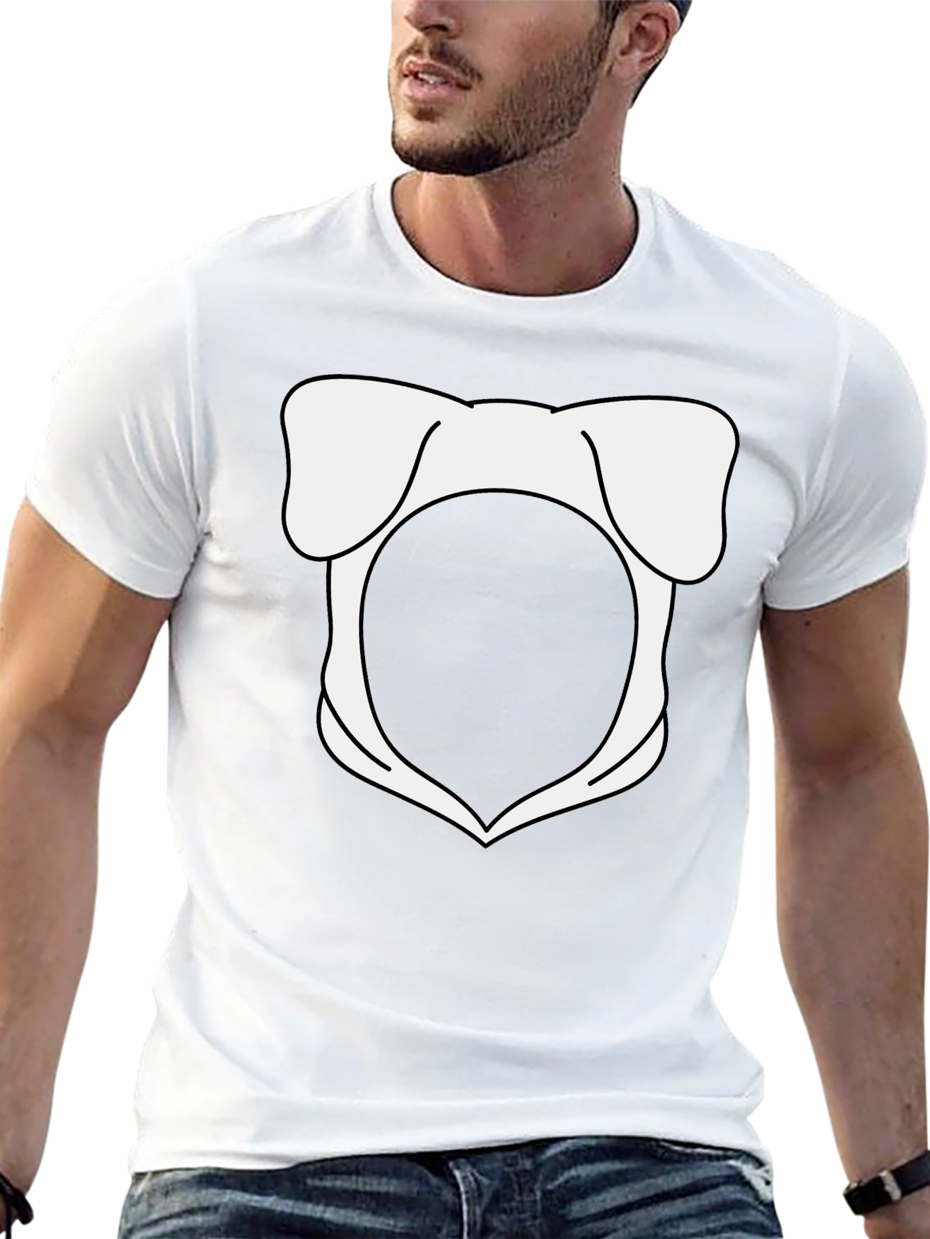 Mens Black T-Shirt with Novelty Pig Design
