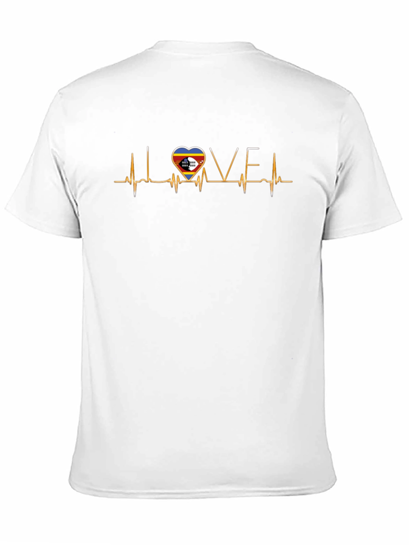 Eswatini Flag Heartbeat T-Shirt Love Kingdom of Eswatini Tee