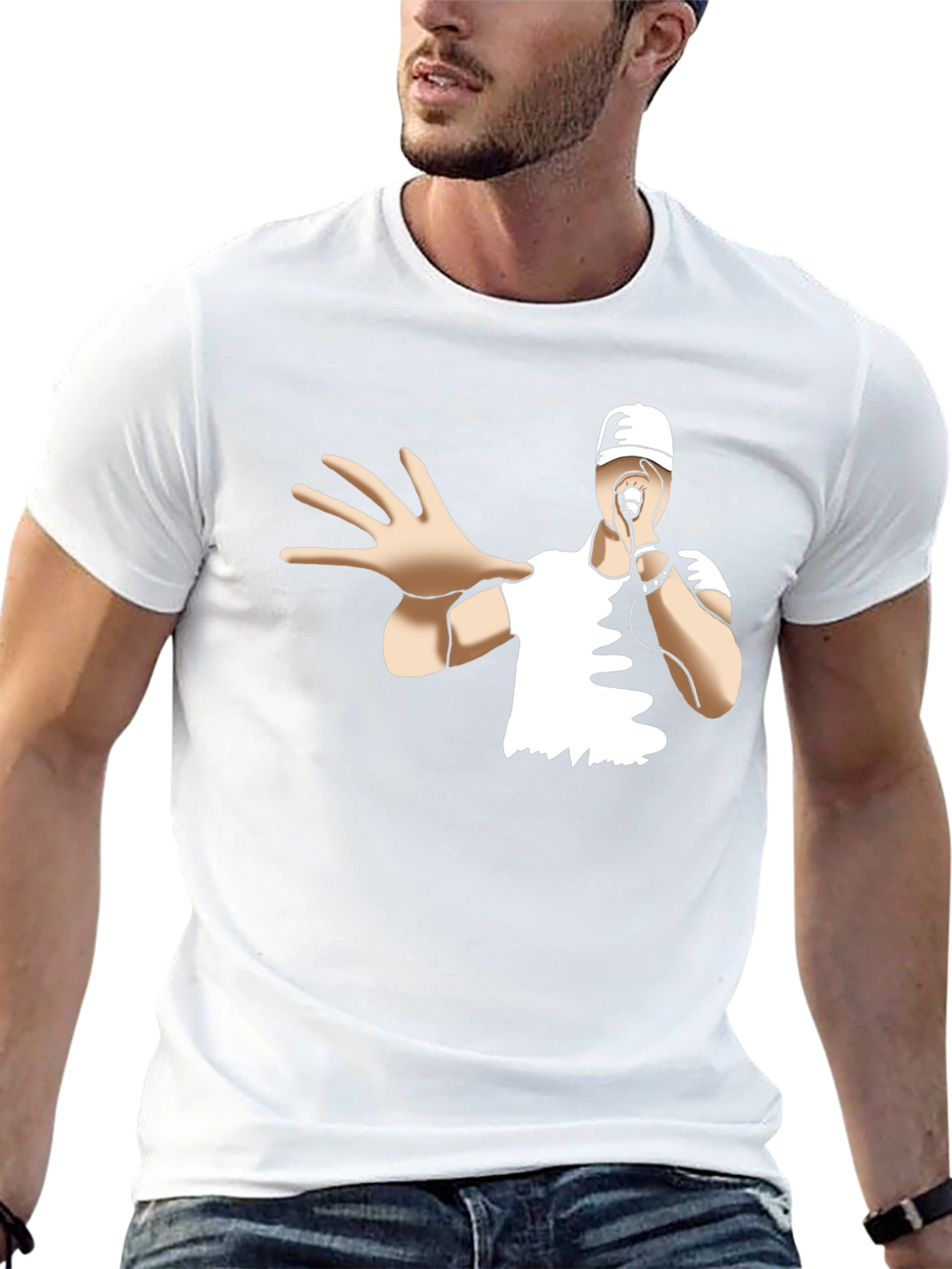 Cool Cartoon Rapper Black T-Shirt