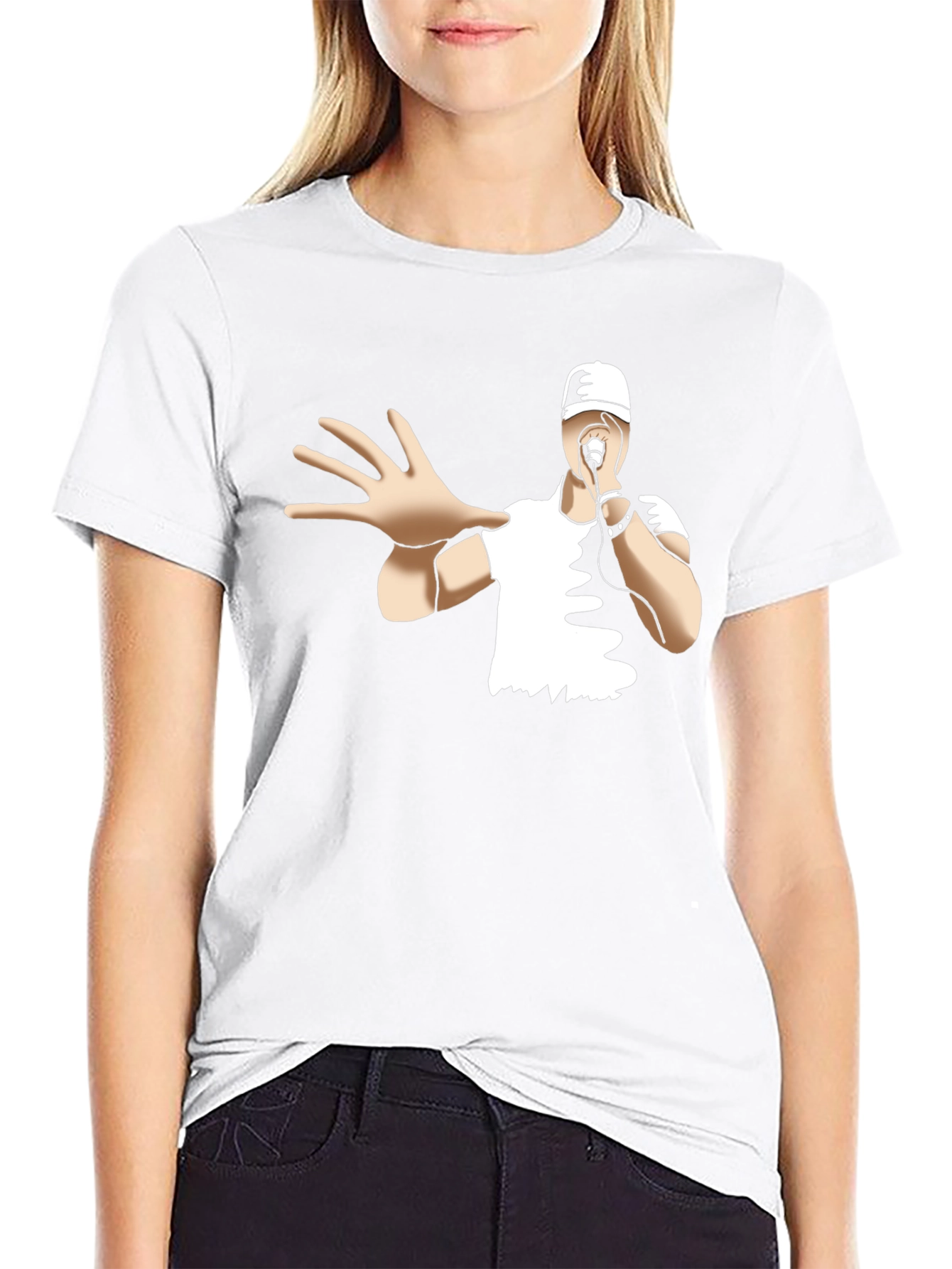 Cool Cartoon Rapper Black T-Shirt