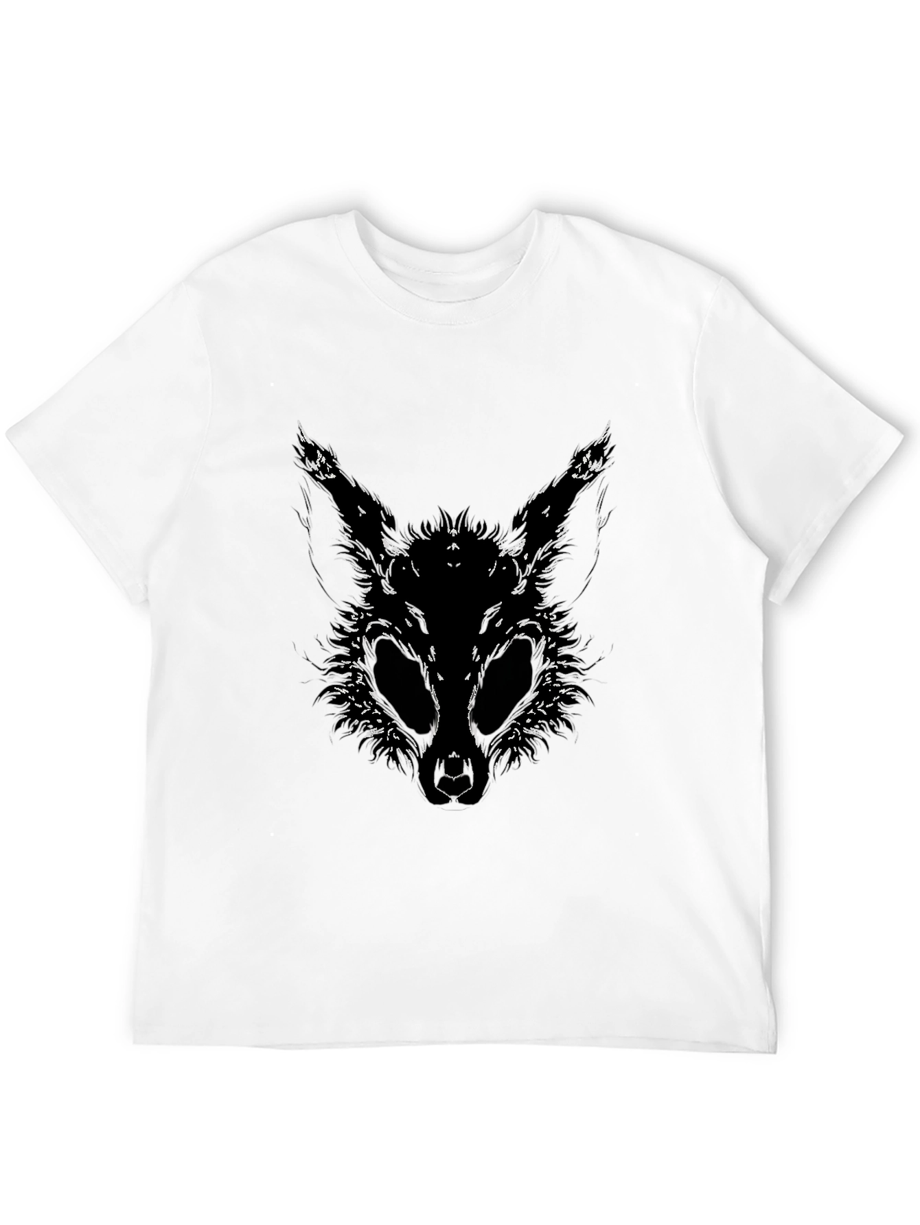 Creepy Rabbit Graphic Tee - Black Cotton Shirt