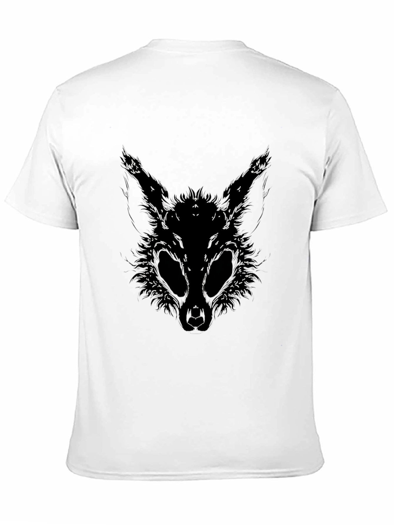 Creepy Rabbit Graphic Tee - Black Cotton Shirt