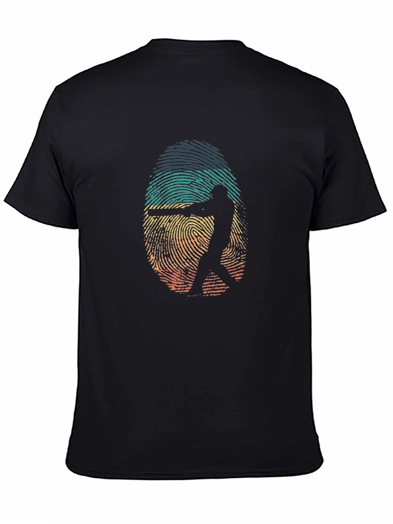 Ringer Fingerprint Gun Silhouette Graphic Tee