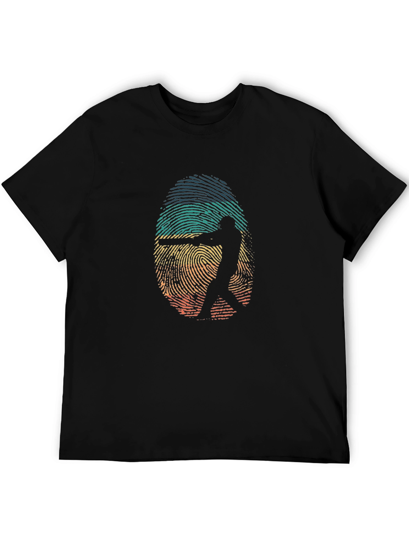 Ringer Fingerprint Gun Silhouette Graphic Tee