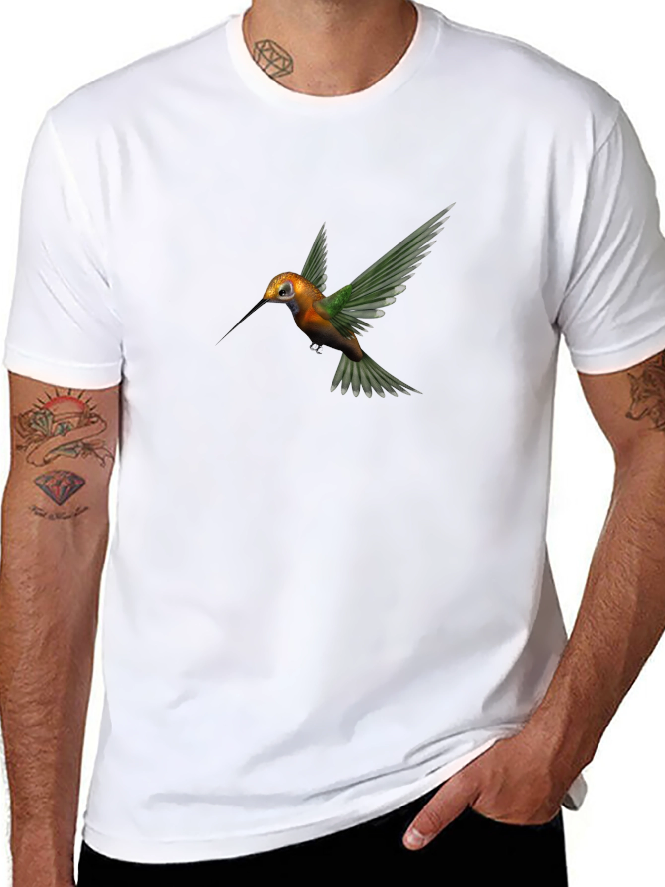 Hummingbird Graphic Tee - Unique Nature Design