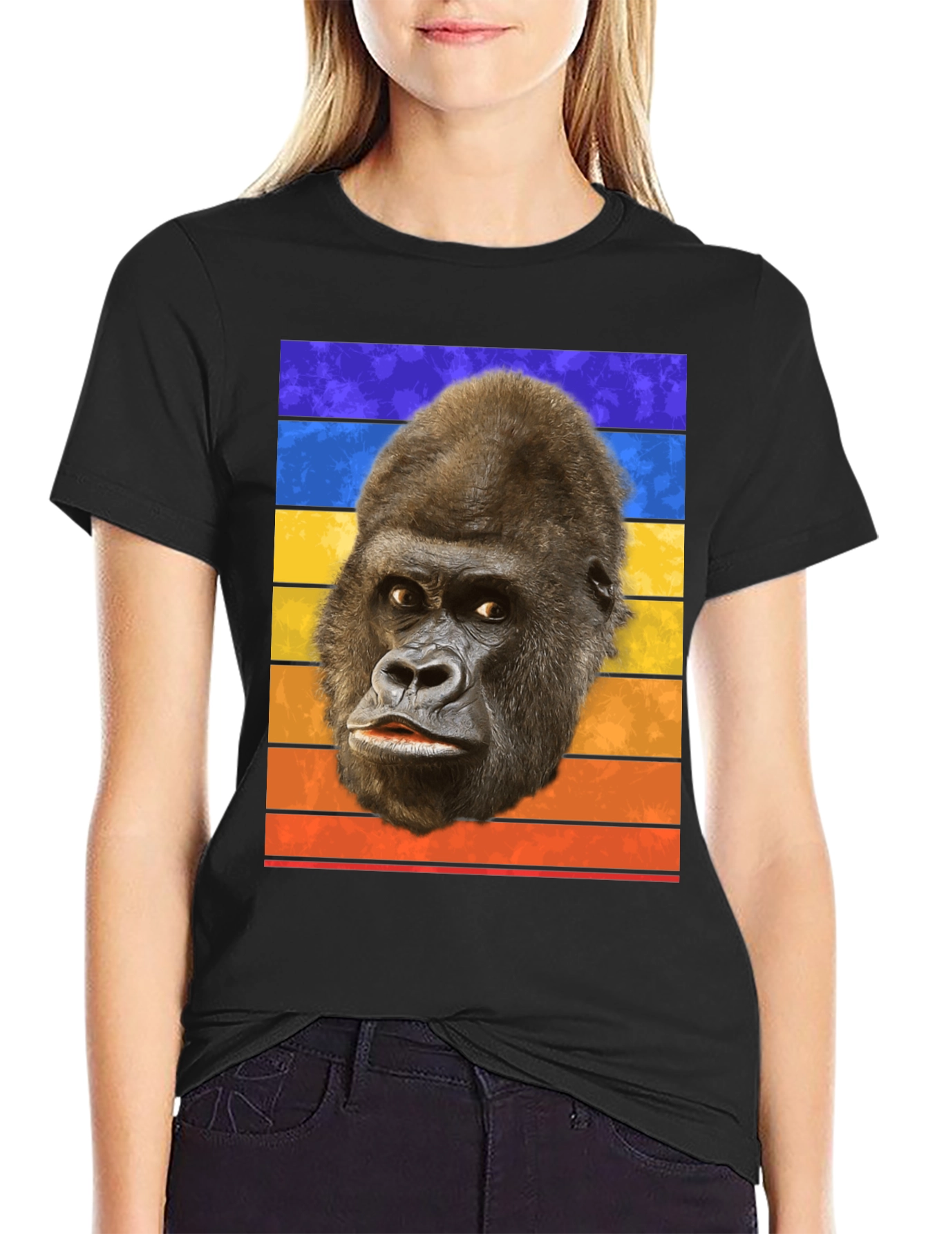 Retro Gorilla Head T-Shirt - Bold Graphic Tee