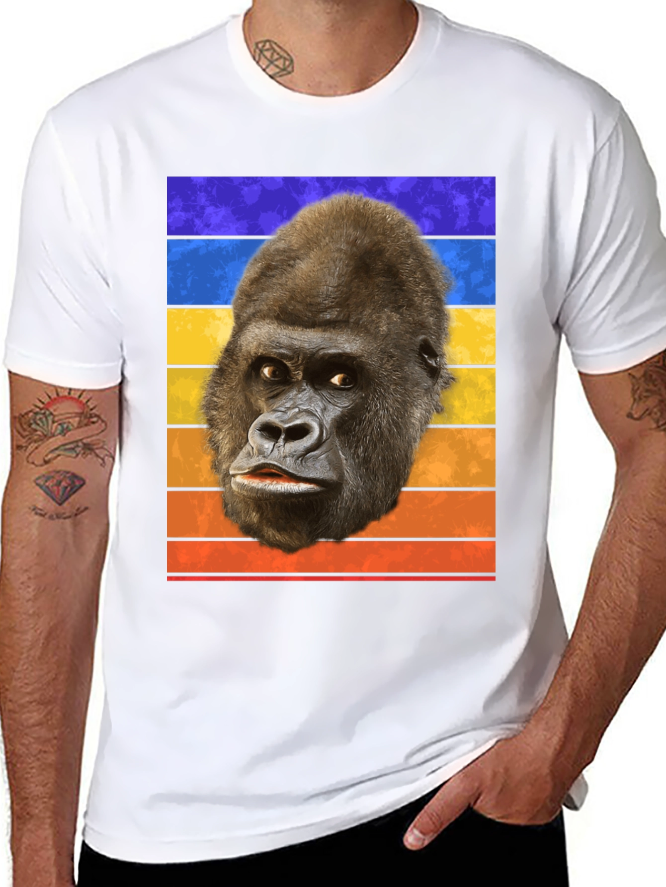 Retro Gorilla Head T-Shirt - Bold Graphic Tee