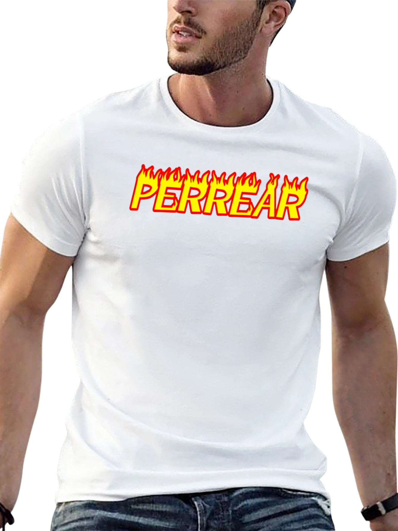 Perrear Flame Graphic T-Shirt - Black