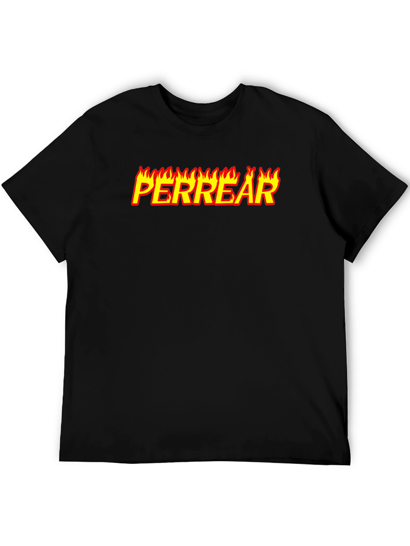 Perrear Flame Graphic T-Shirt - Black