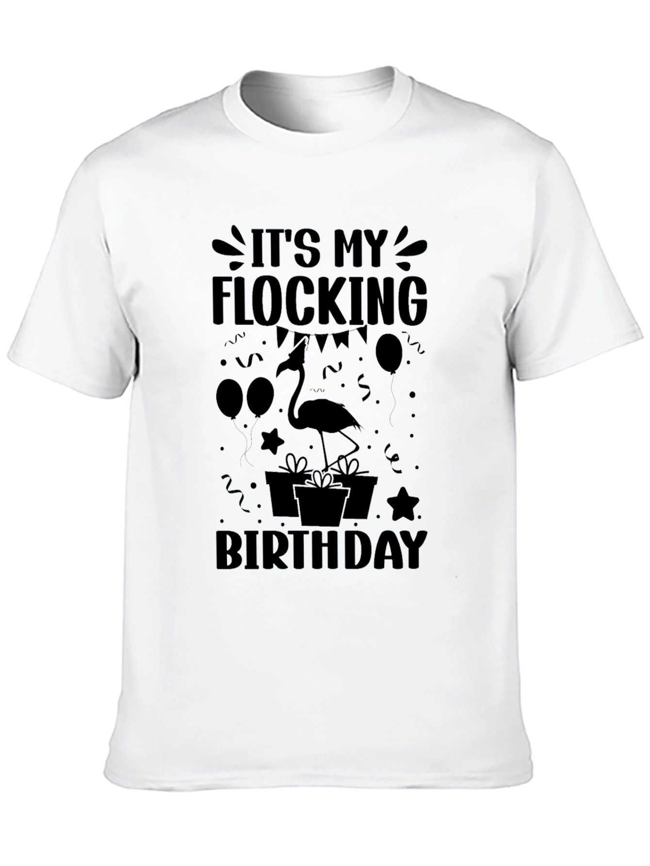 Flocking Birthday Black T-Shirt