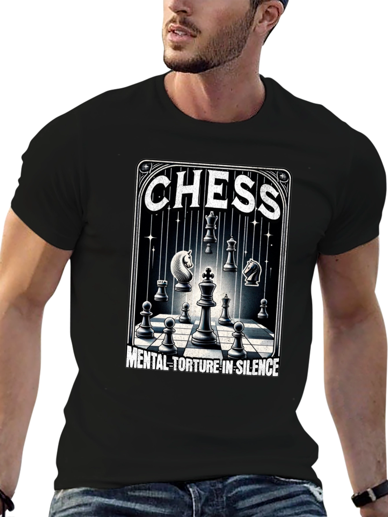 Chess Mental Torture Black T-Shirt