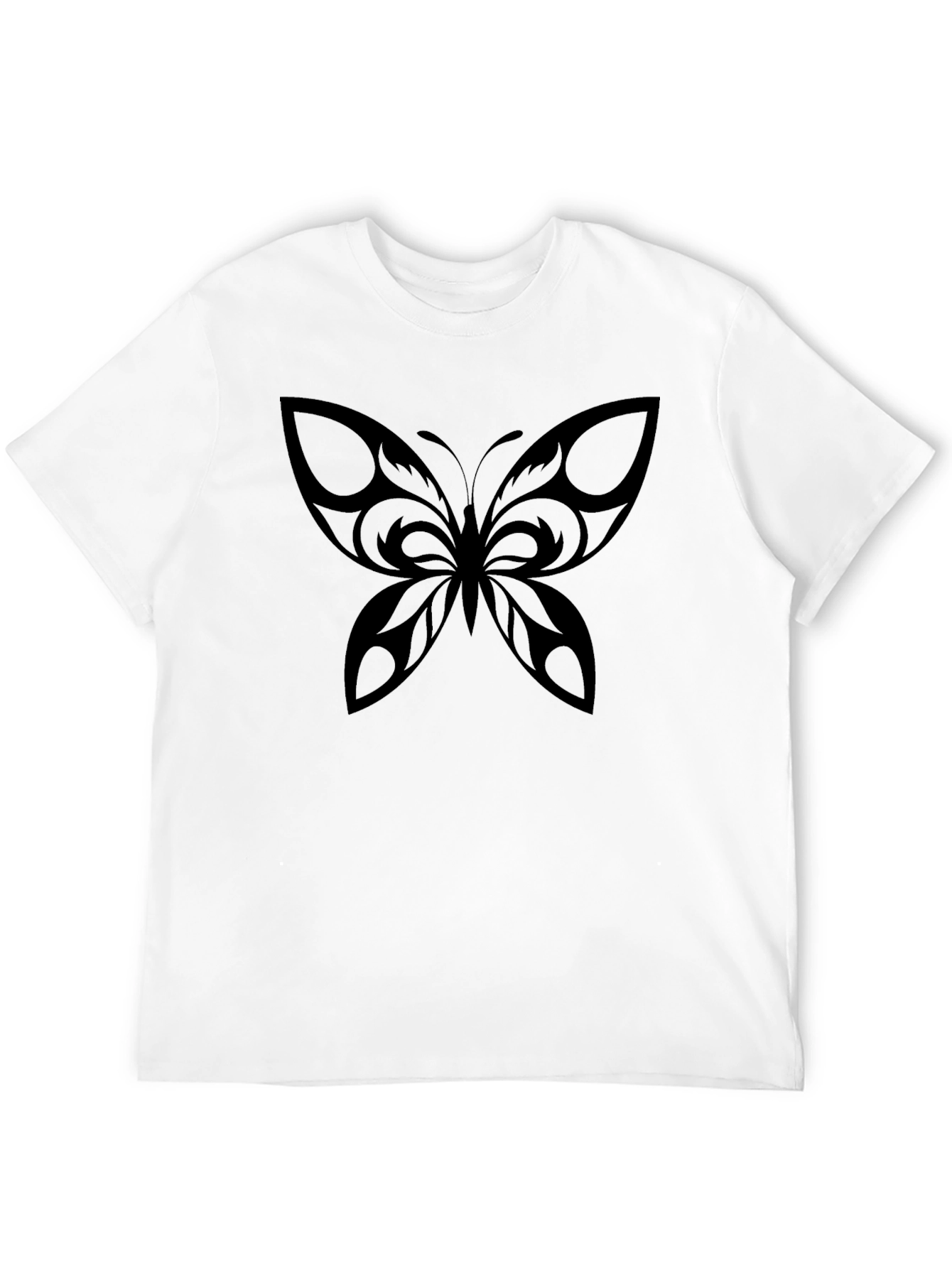 Mens Black Butterfly Graphic T-Shirt
