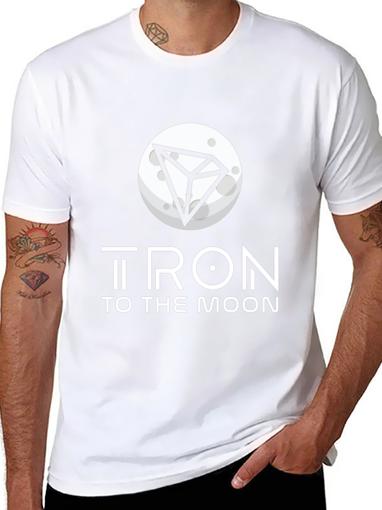 Tron to the Moon Black T-Shirt Crypto Graphic Tee