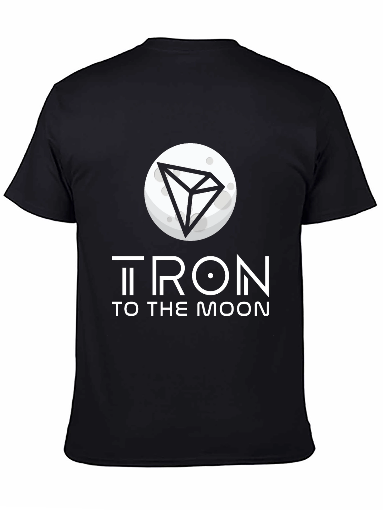 Tron to the Moon Black T-Shirt Crypto Graphic Tee
