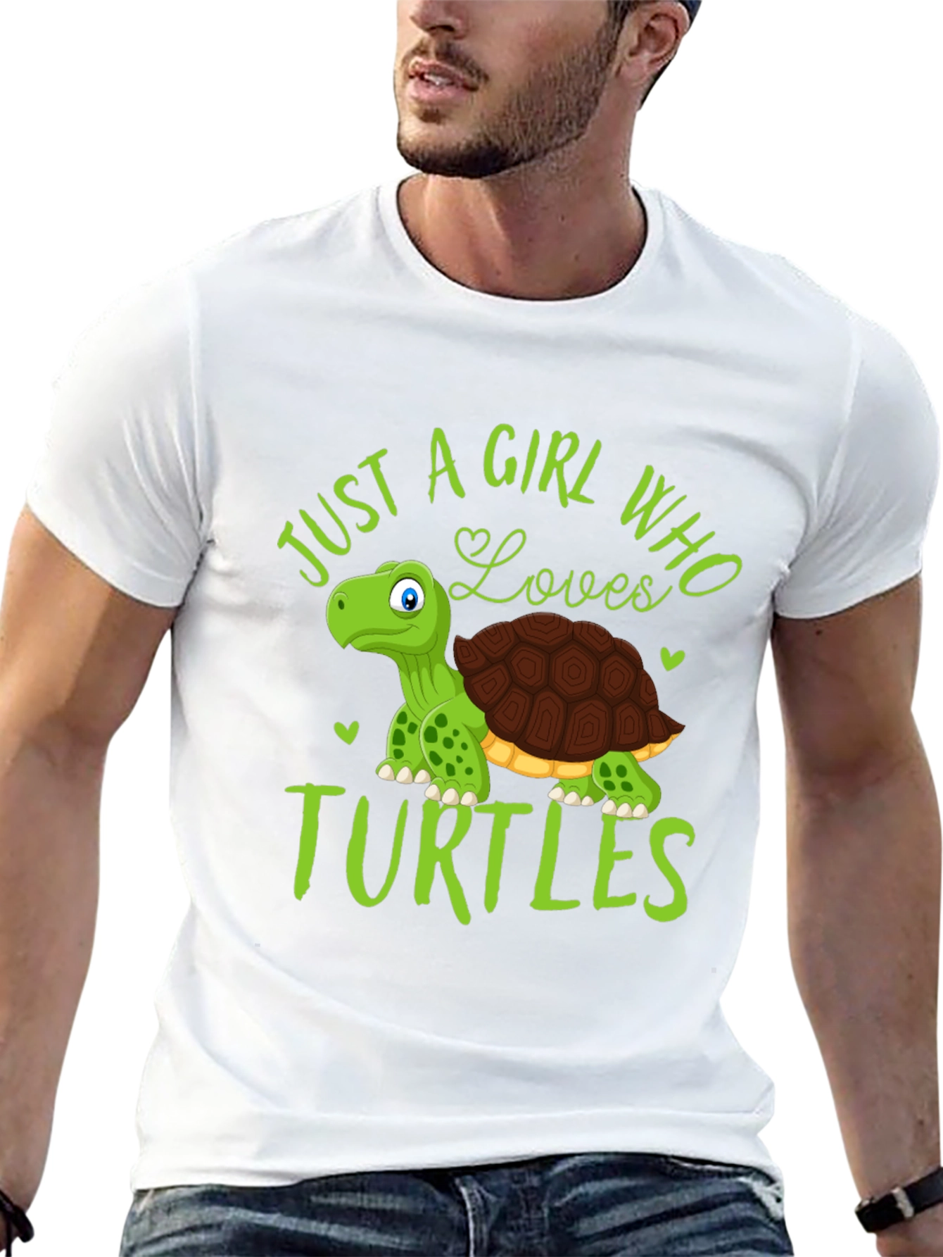 Girl Loves Turtles T-Shirt - Cute Cartoon Graphic