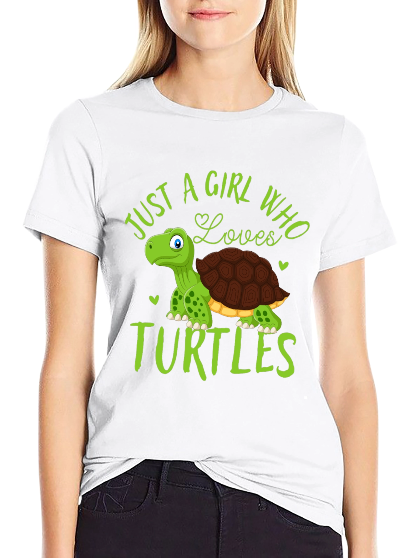 Girl Loves Turtles T-Shirt - Cute Cartoon Graphic
