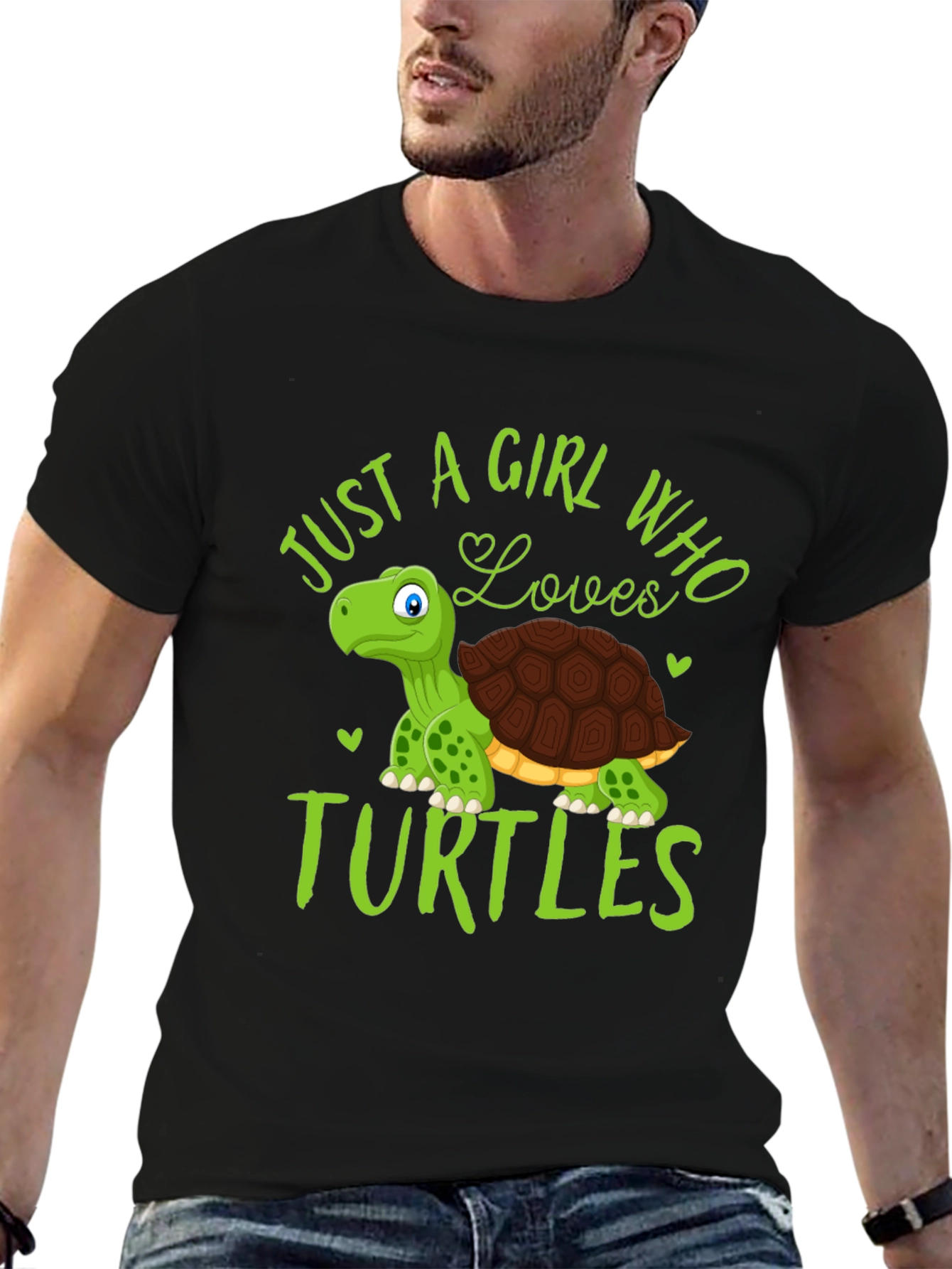Girl Loves Turtles T-Shirt - Cute Cartoon Graphic