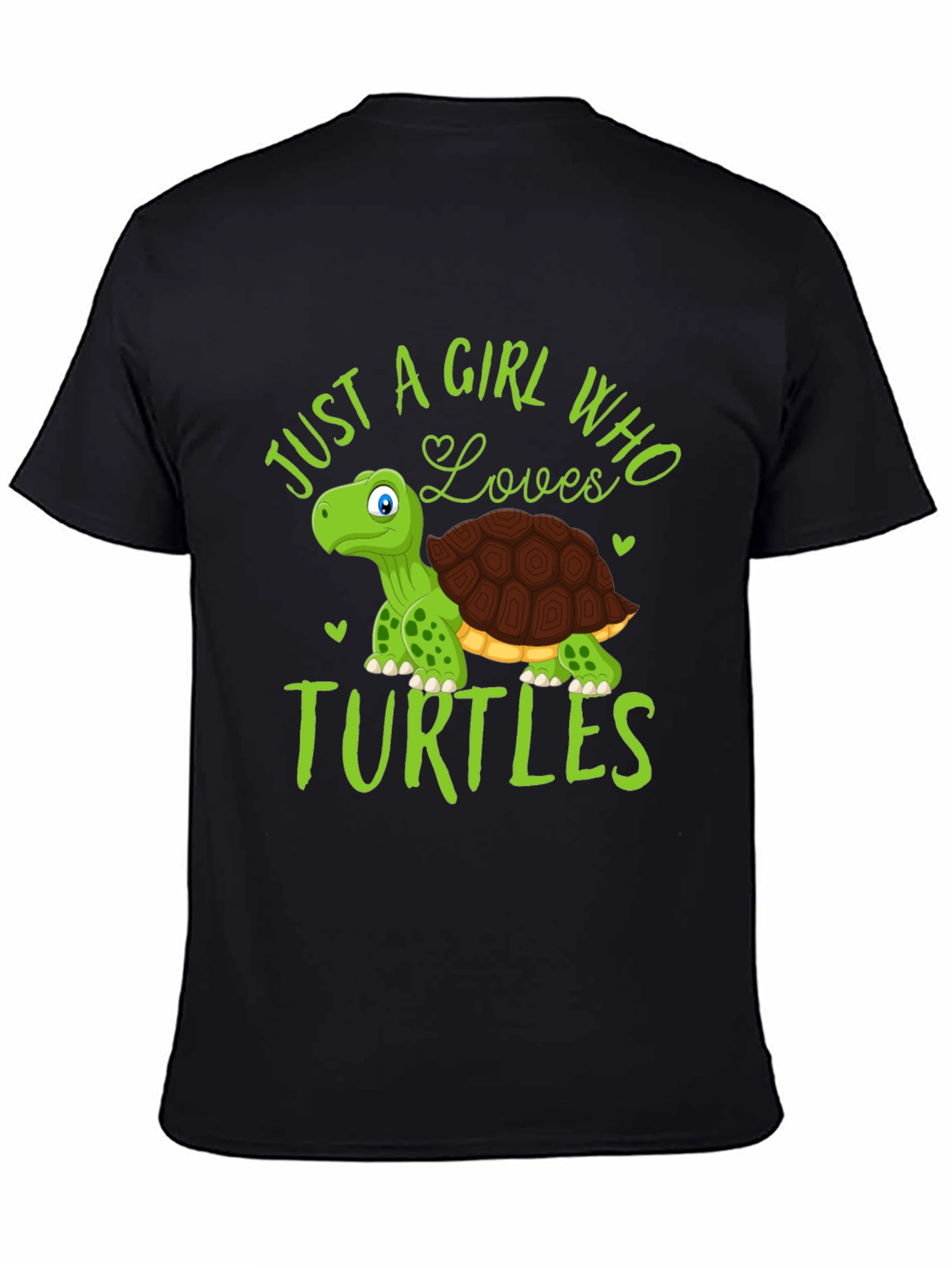 Girl Loves Turtles T-Shirt - Cute Cartoon Graphic