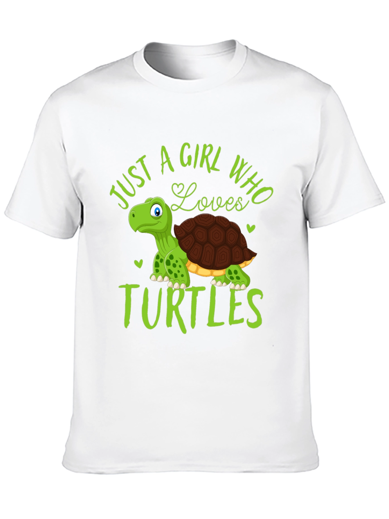 Girl Loves Turtles T-Shirt - Cute Cartoon Graphic