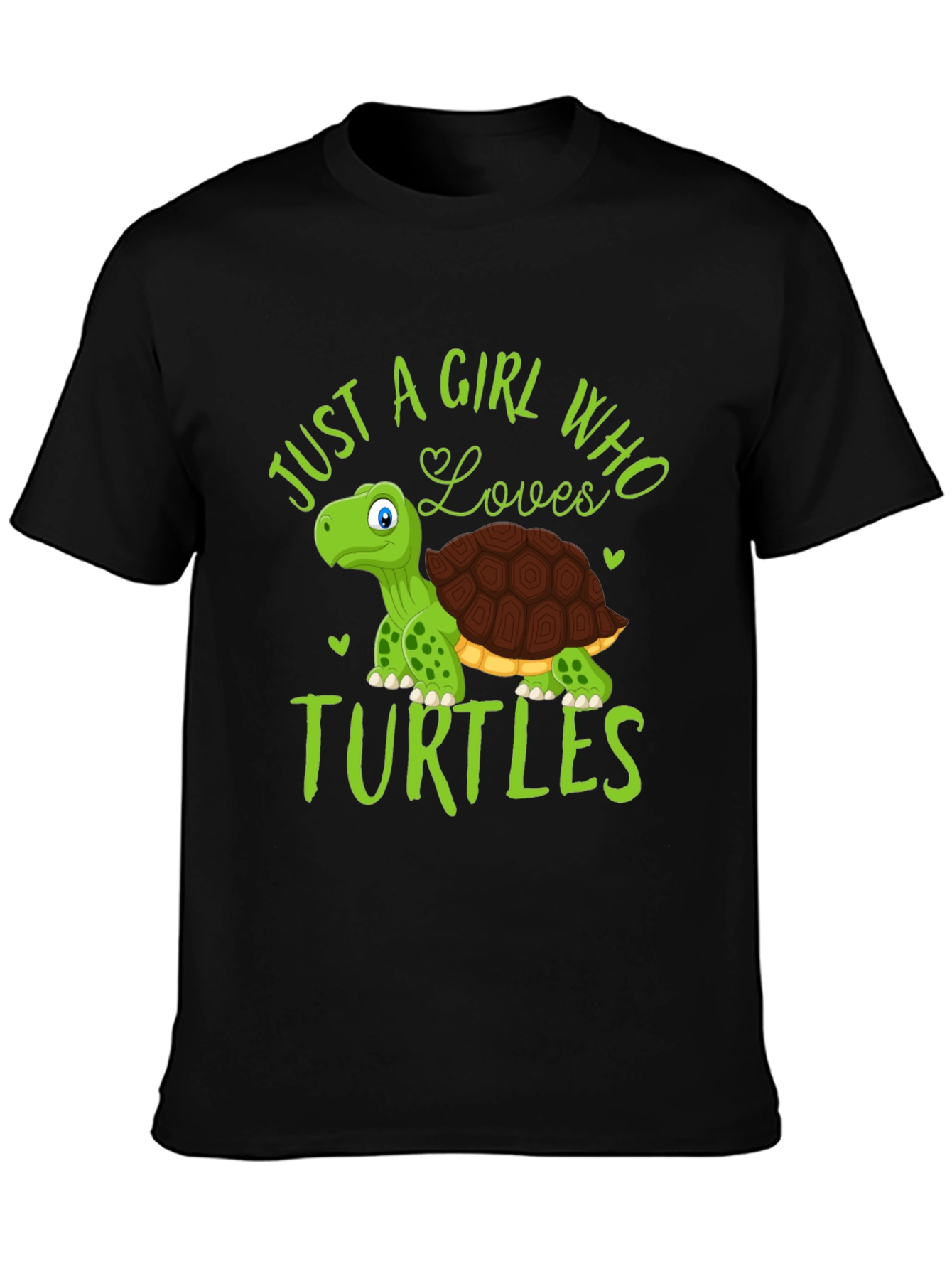 Girl Loves Turtles T-Shirt - Cute Cartoon Graphic