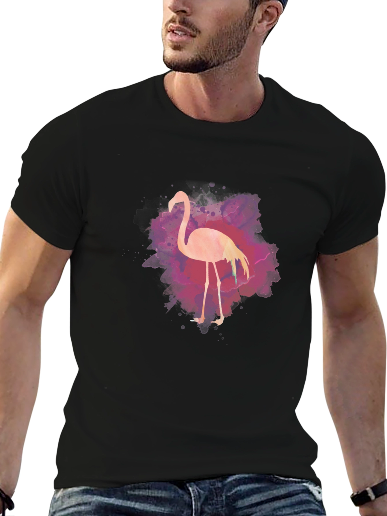 Flamingo Graphic Tee - Mens Black T-Shirt