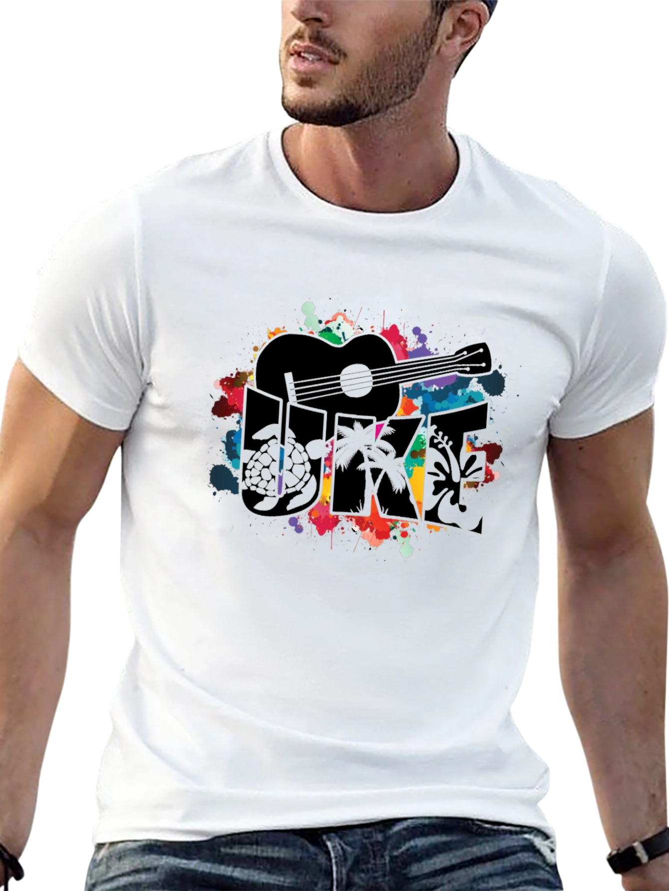 Ukulele Graphic Tee - Vibrant Music Lover Shirt