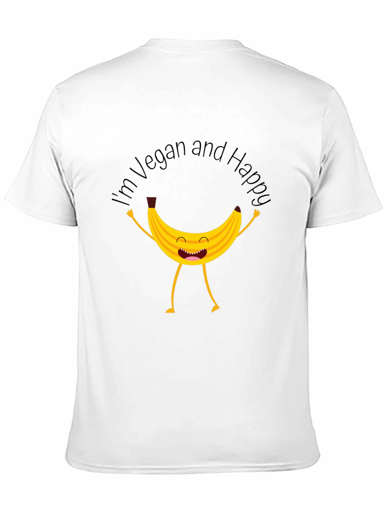 Vegan Happy Banana Graphic T-Shirt