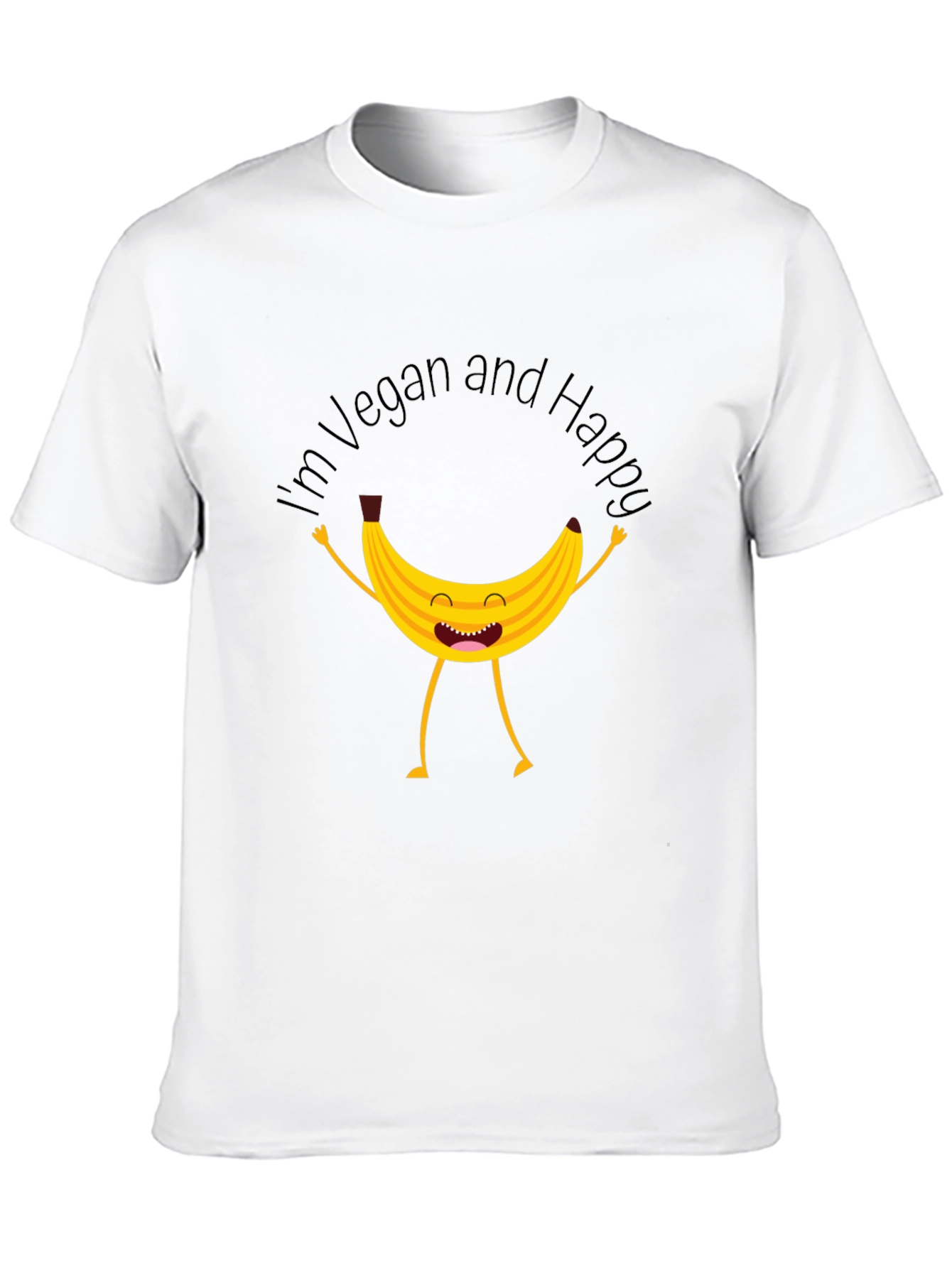 Vegan Happy Banana Graphic T-Shirt