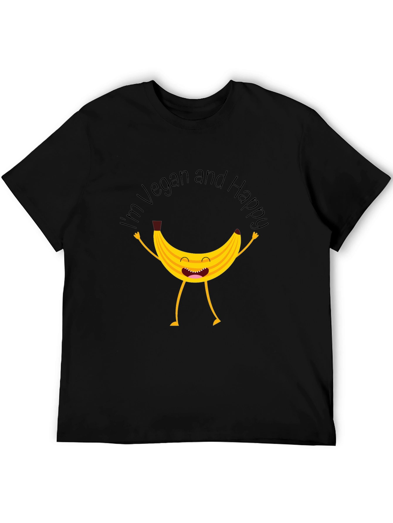 Vegan Happy Banana Graphic T-Shirt