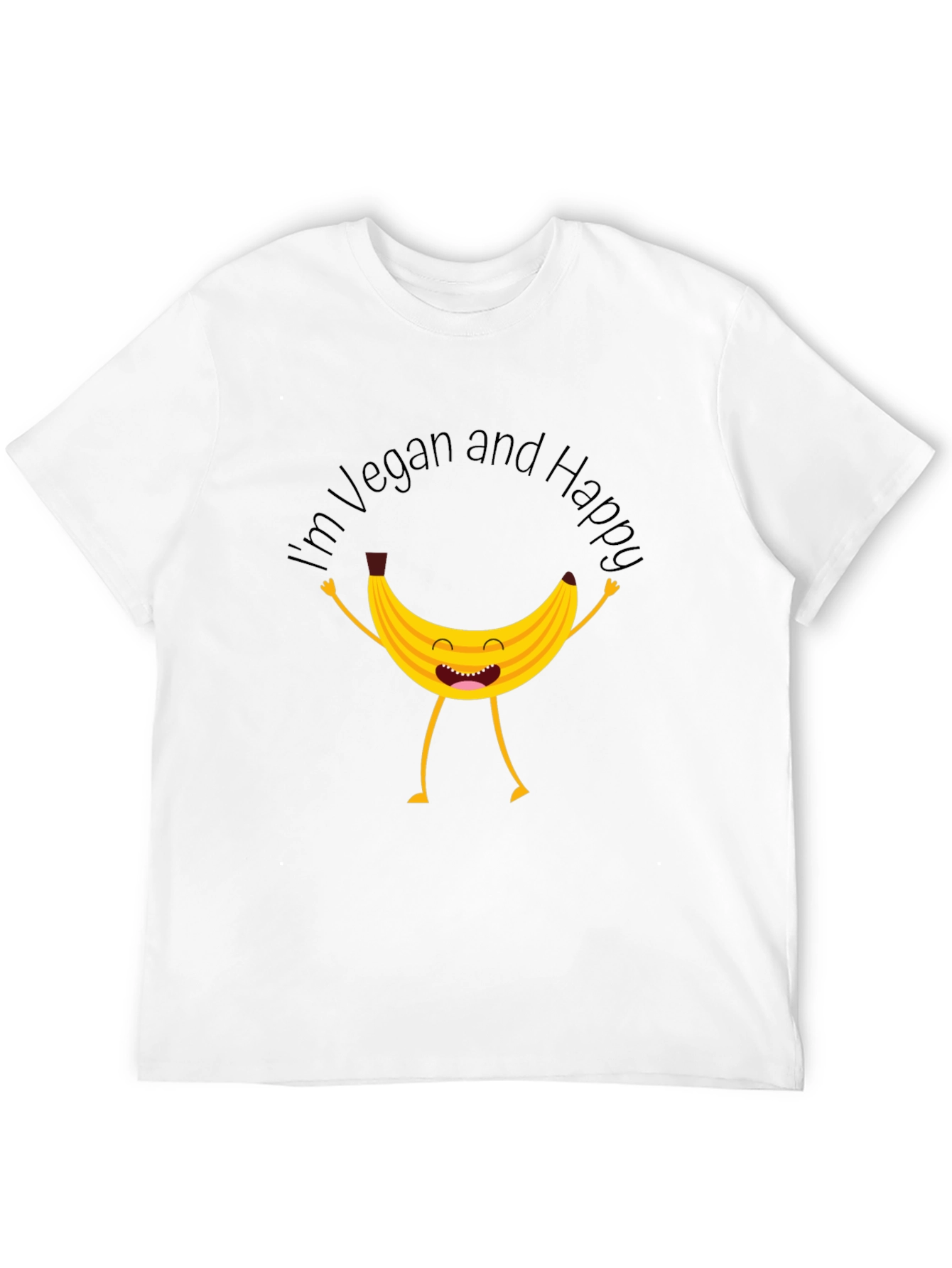 Vegan Happy Banana Graphic T-Shirt