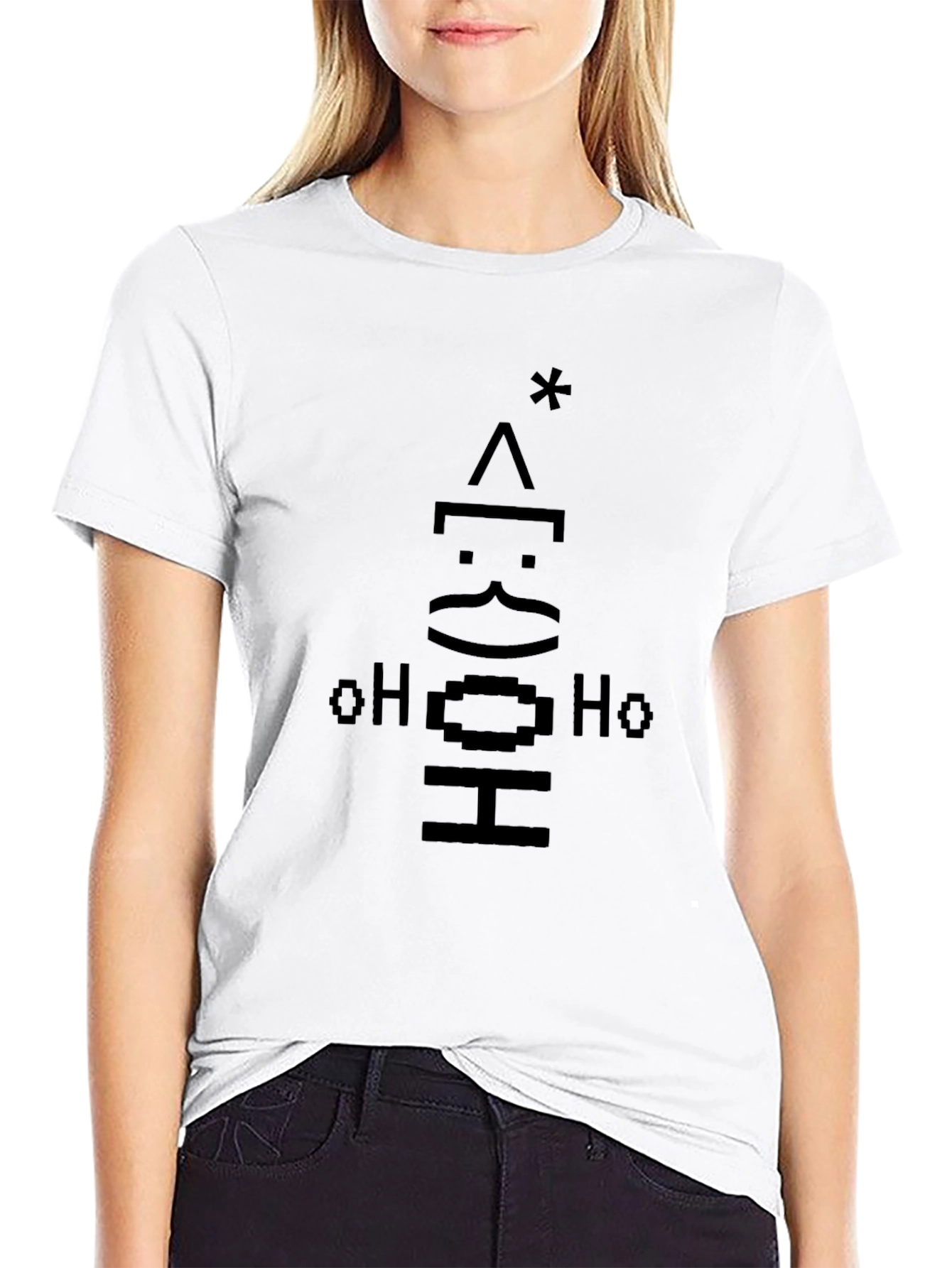 ASCII Art Christmas Tree Black T-Shirt