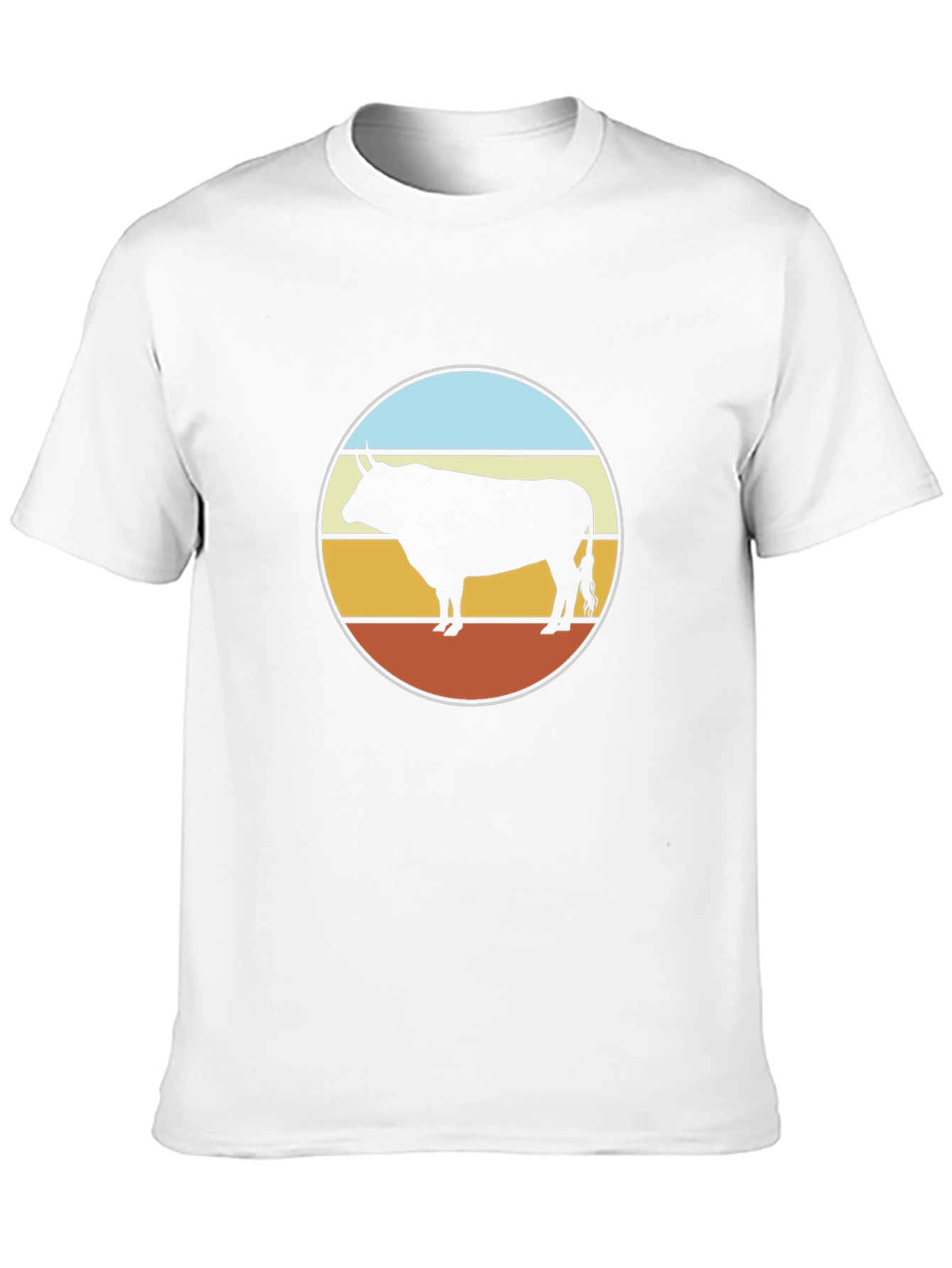 Retro Bull Graphic Tee - Black Cotton T-Shirt