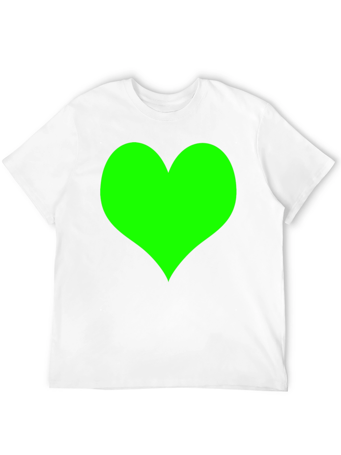 Black T-Shirt with Green Heart Design