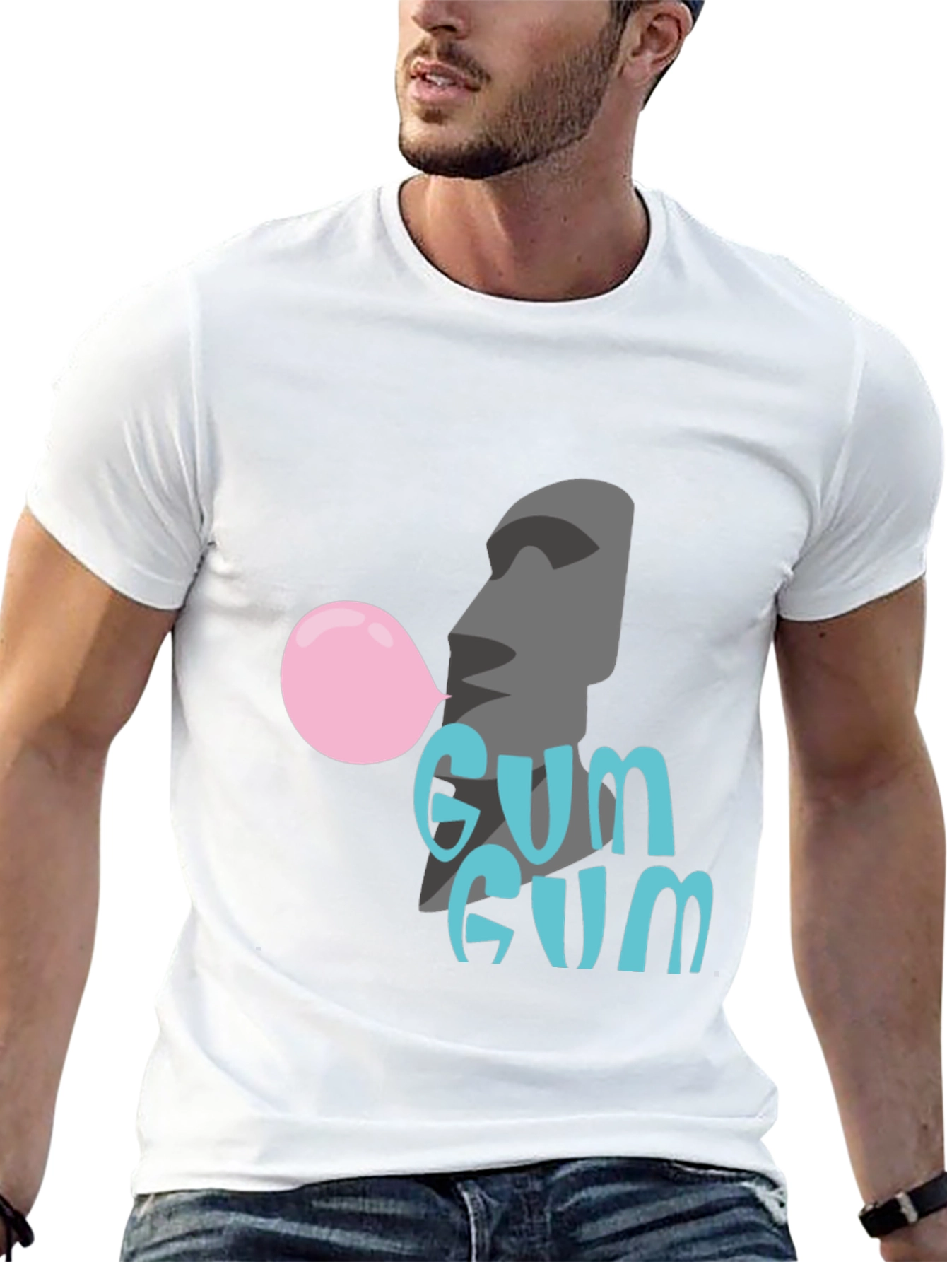 Moai Gum T-Shirt - Bubblegum Fun!