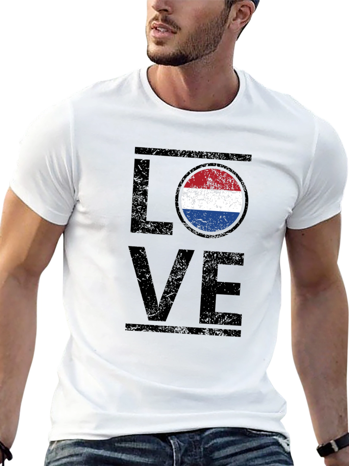 Netherlands Flag LOVE Graphic T-Shirt